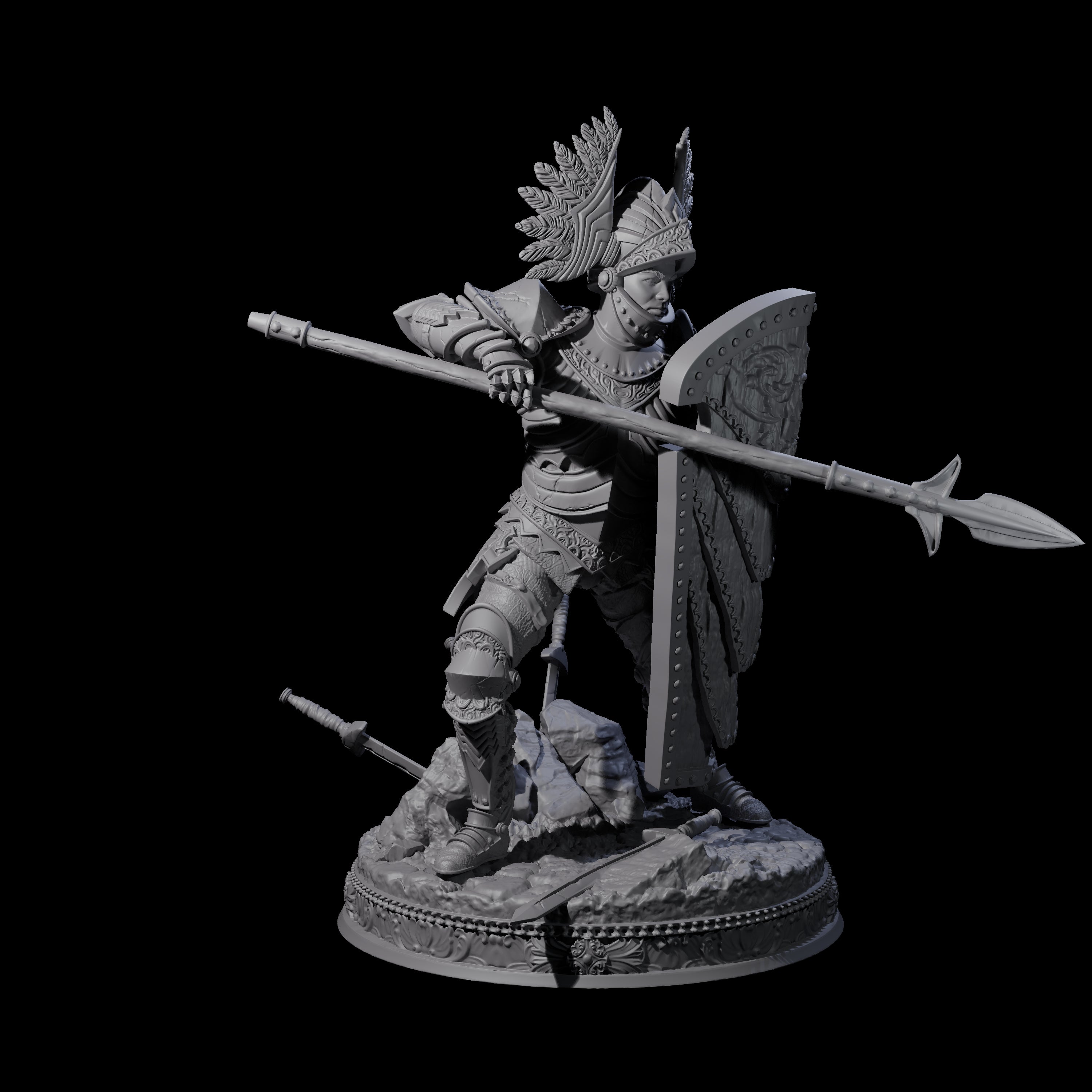 Winged Helm Paladin Miniature for Dungeons and Dragons, Pathfinder or other TTRPGs