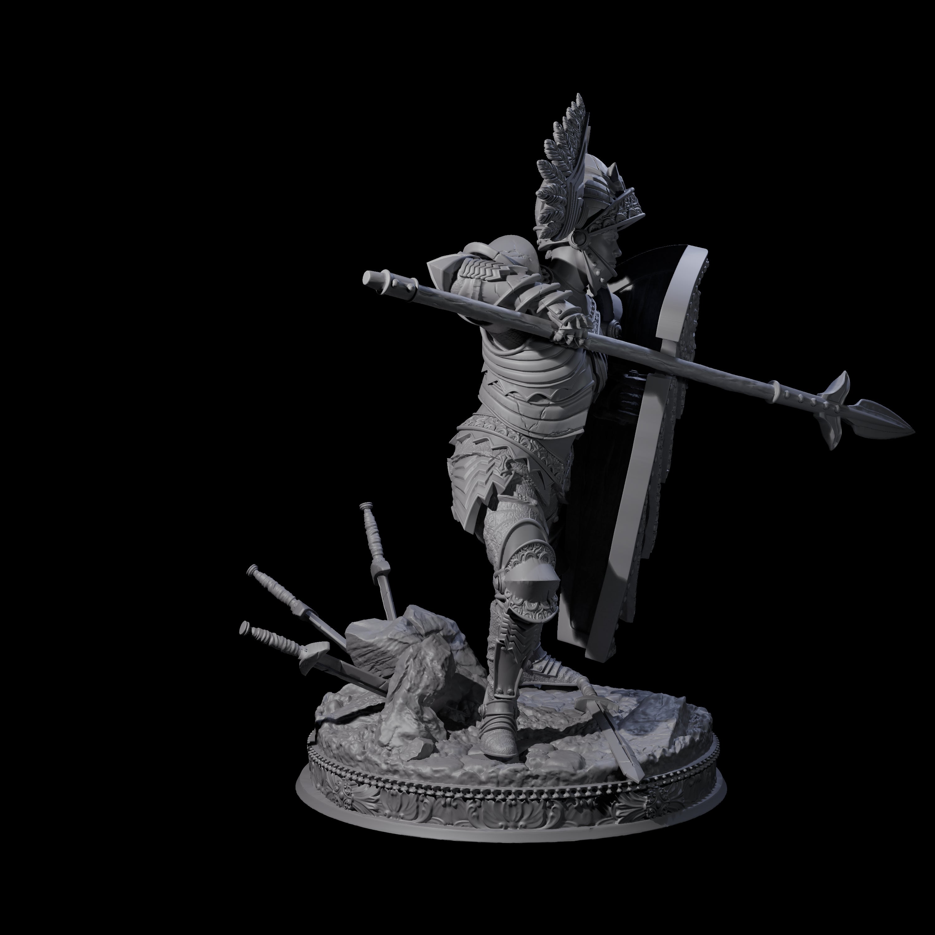 Winged Helm Paladin Miniature for Dungeons and Dragons, Pathfinder or other TTRPGs