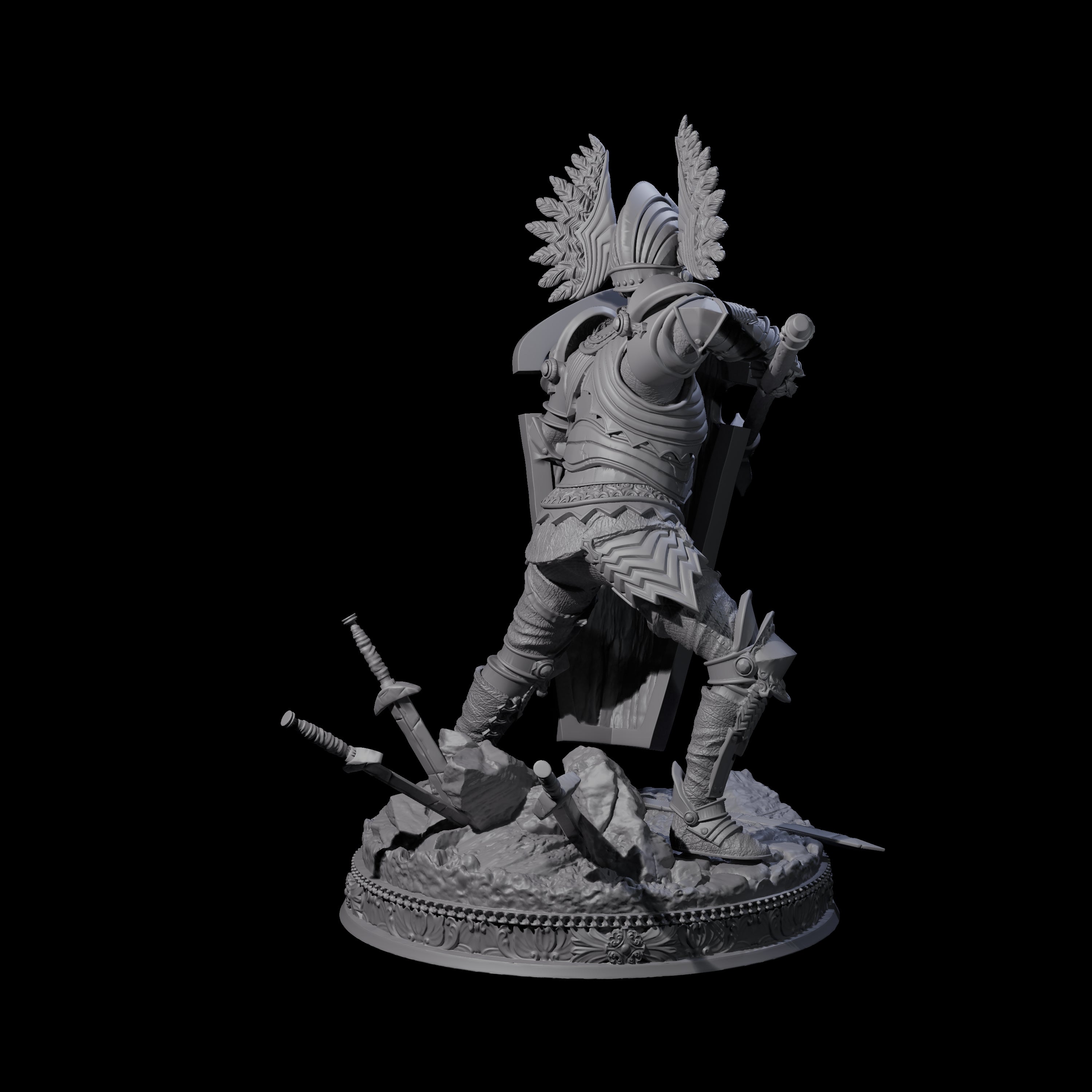 Winged Helm Paladin Miniature for Dungeons and Dragons, Pathfinder or other TTRPGs