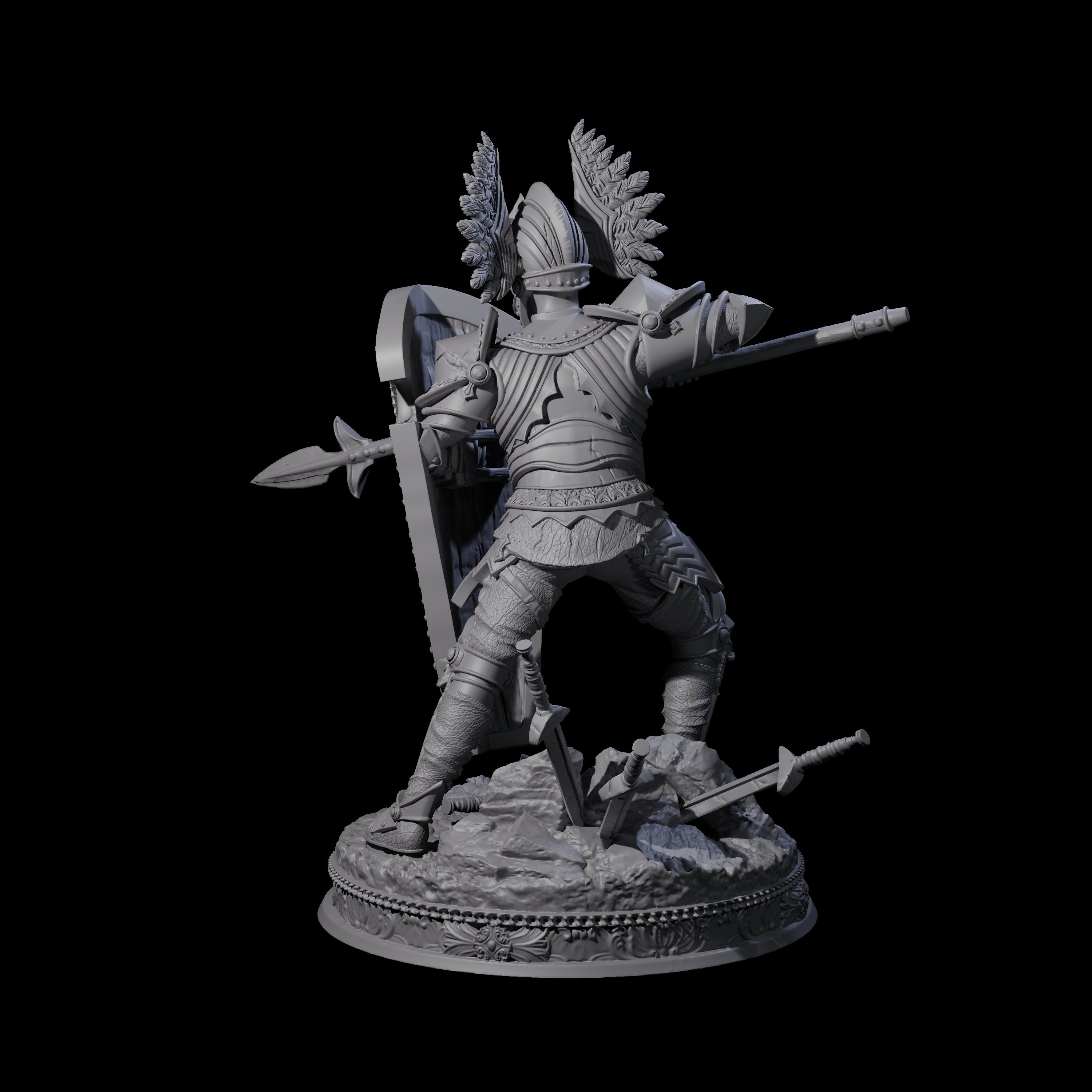 Winged Helm Paladin Miniature for Dungeons and Dragons, Pathfinder or other TTRPGs