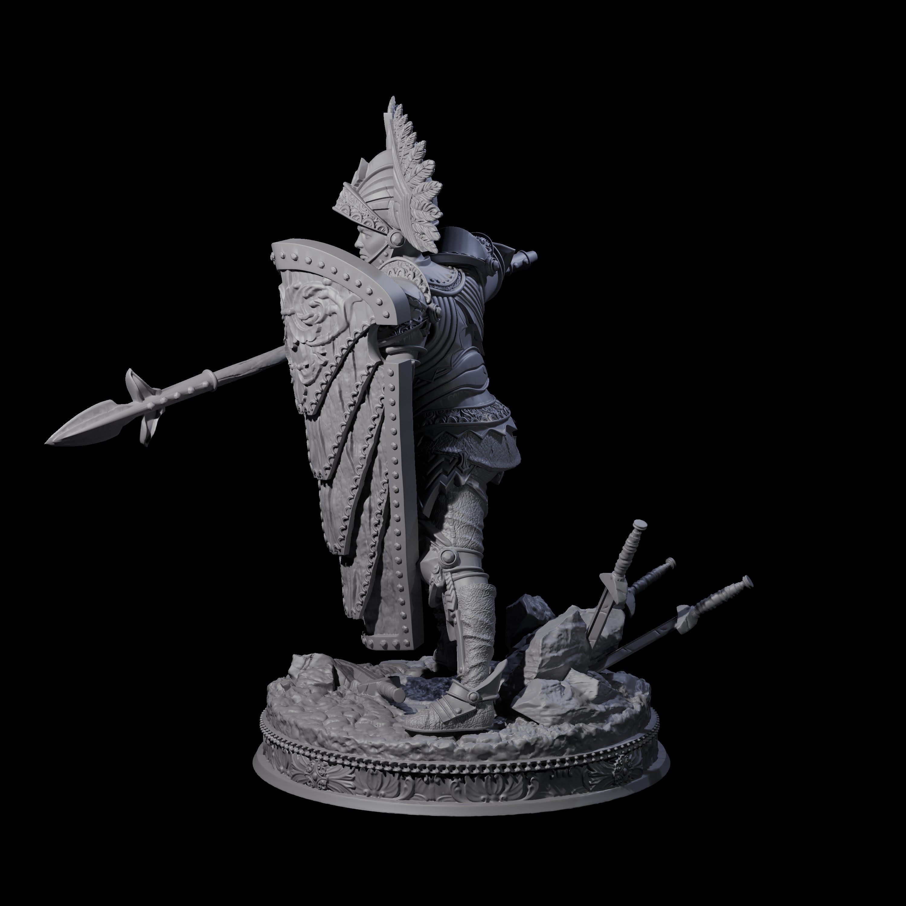 Winged Helm Paladin Miniature for Dungeons and Dragons, Pathfinder or other TTRPGs