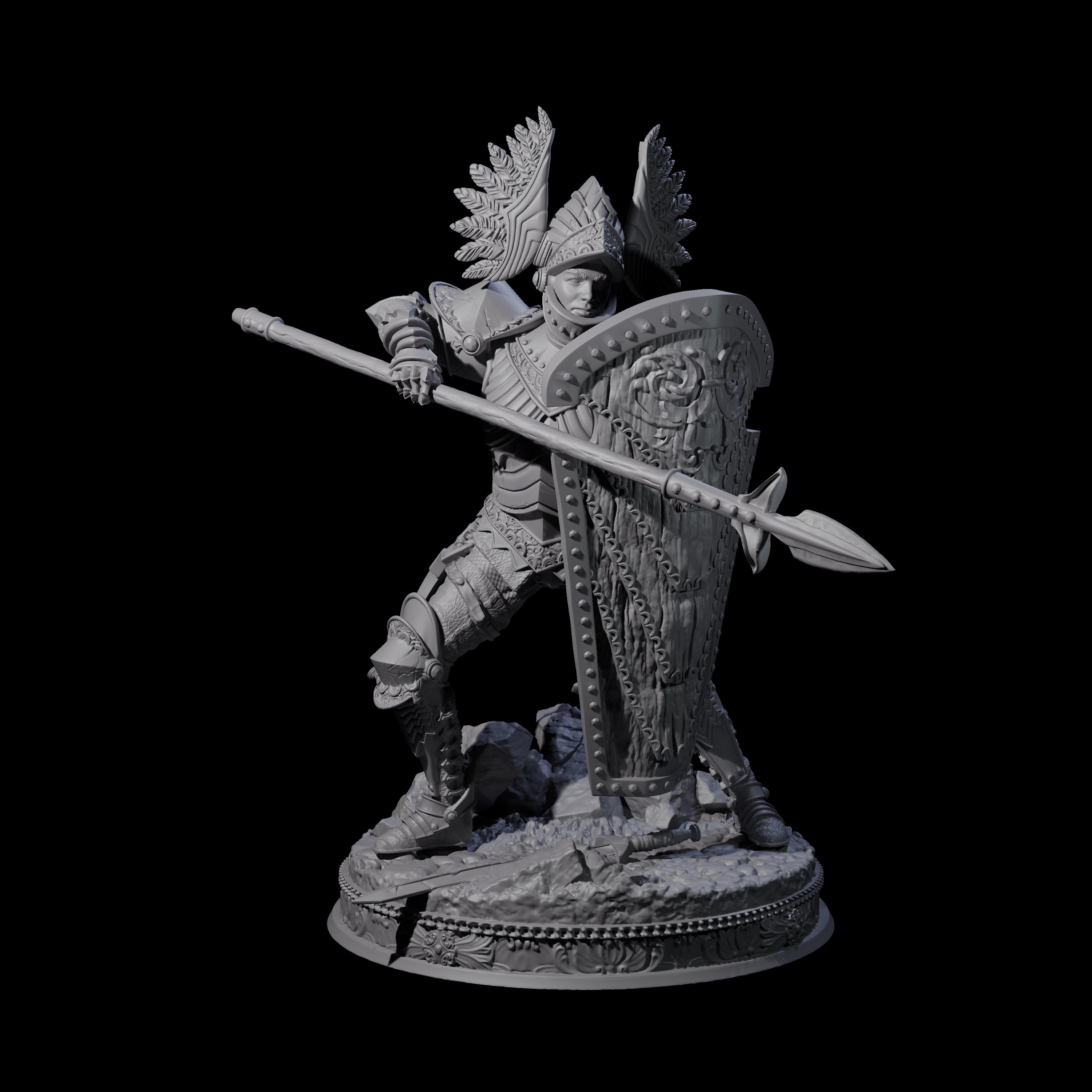 Winged Helm Paladin Miniature for Dungeons and Dragons, Pathfinder or other TTRPGs