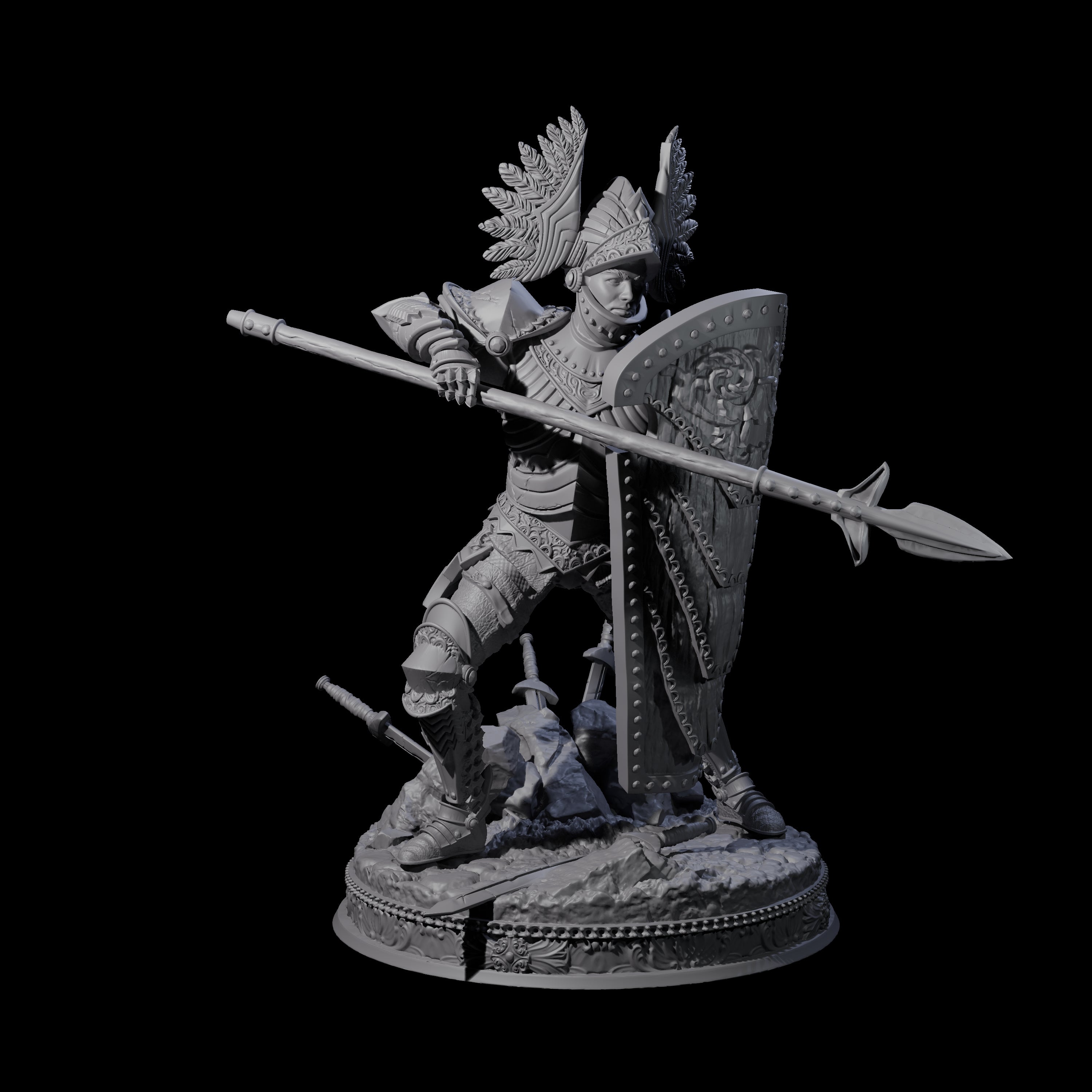 Winged Helm Paladin Miniature for Dungeons and Dragons, Pathfinder or other TTRPGs