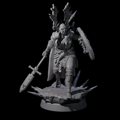 Winged Helm Warchief Miniature for Dungeons and Dragons, Pathfinder or other TTRPGs