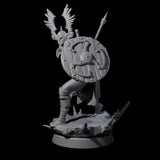 Winged Helm Warchief Miniature for Dungeons and Dragons, Pathfinder or other TTRPGs
