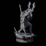 Winged Helm Warchief Miniature for Dungeons and Dragons, Pathfinder or other TTRPGs