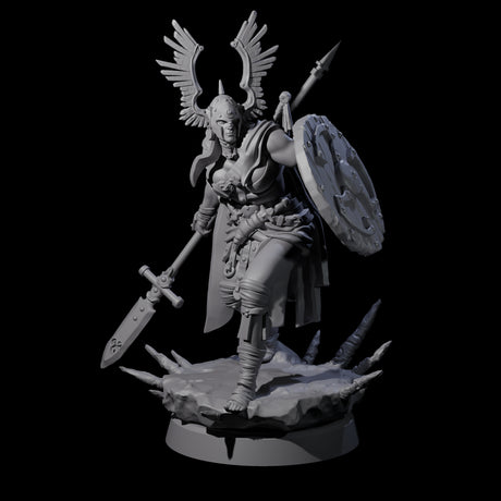 Winged Helm Warchief Miniature for Dungeons and Dragons, Pathfinder or other TTRPGs