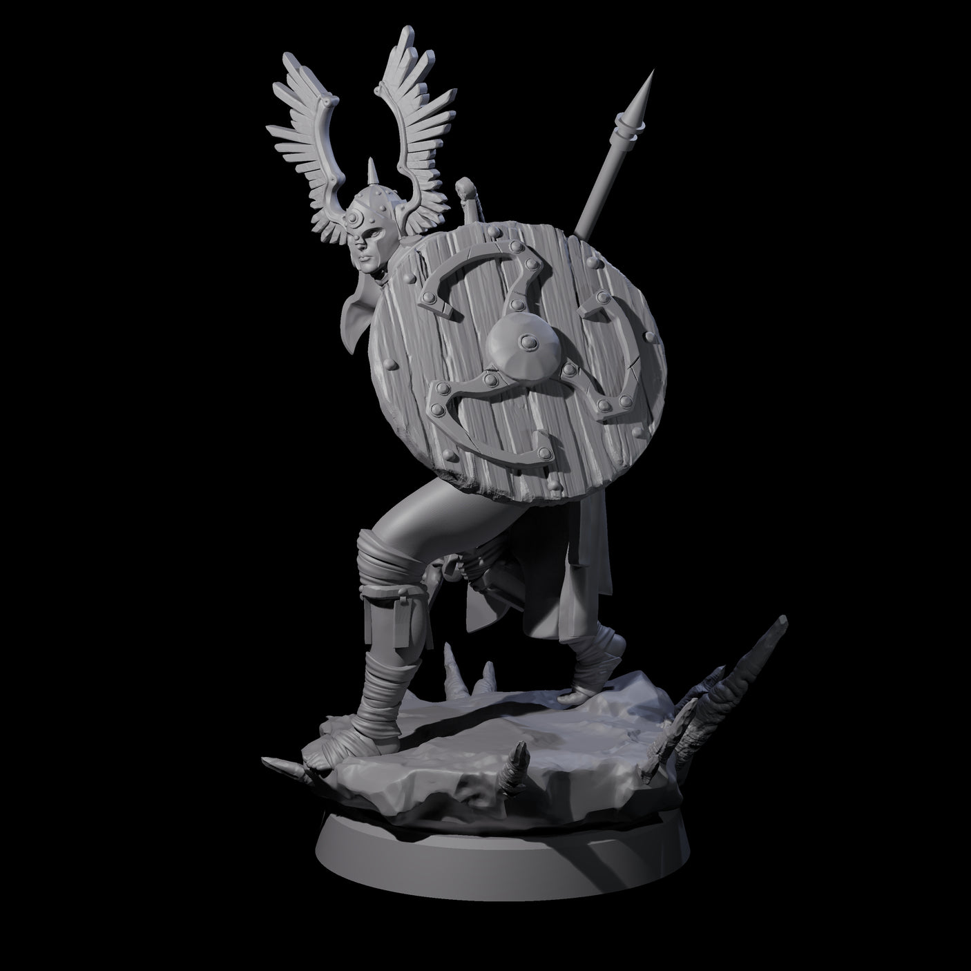 Winged Helm Warchief Miniature for Dungeons and Dragons, Pathfinder or other TTRPGs