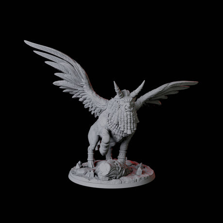Winged Lamassu Bull Miniature for Dungeons and Dragons, Pathfinder or other TTRPGs