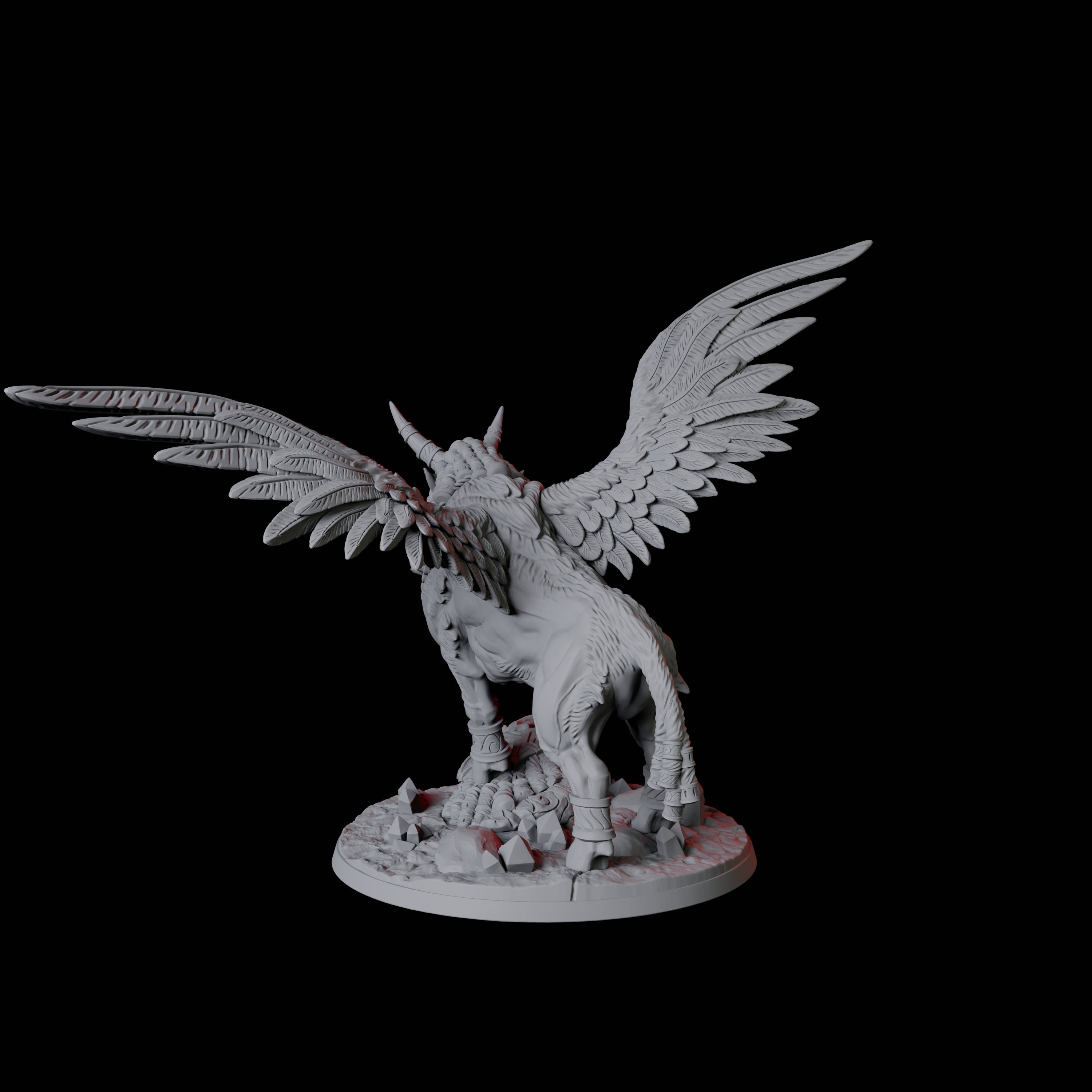 Winged Lamassu Bull Miniature for Dungeons and Dragons, Pathfinder or other TTRPGs