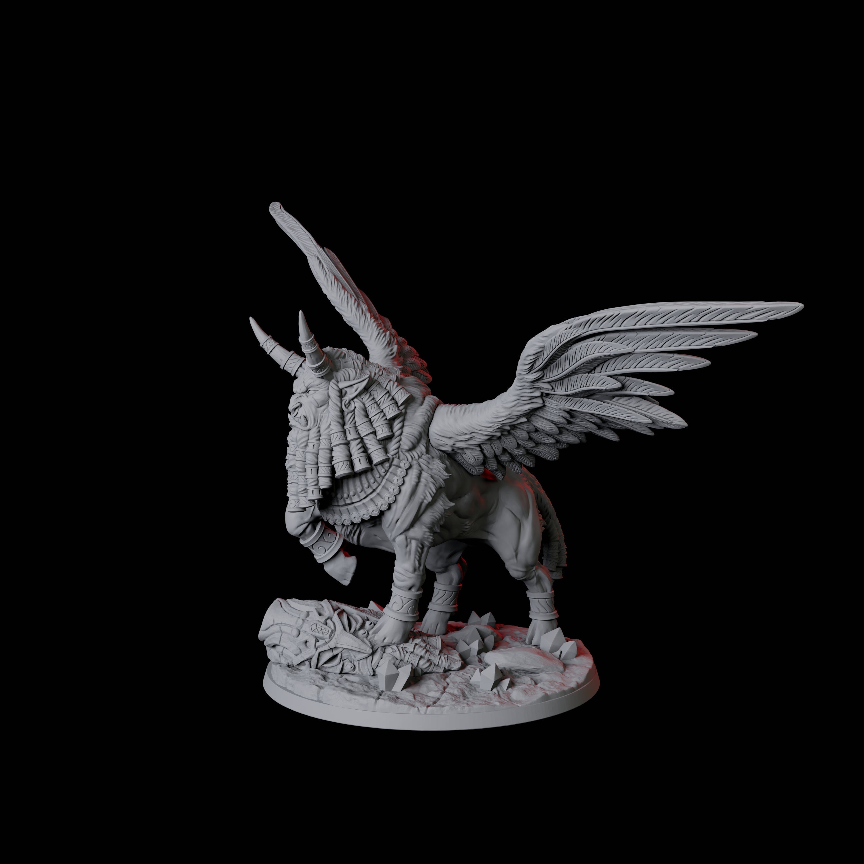 Winged Lamassu Bull Miniature for Dungeons and Dragons, Pathfinder or other TTRPGs