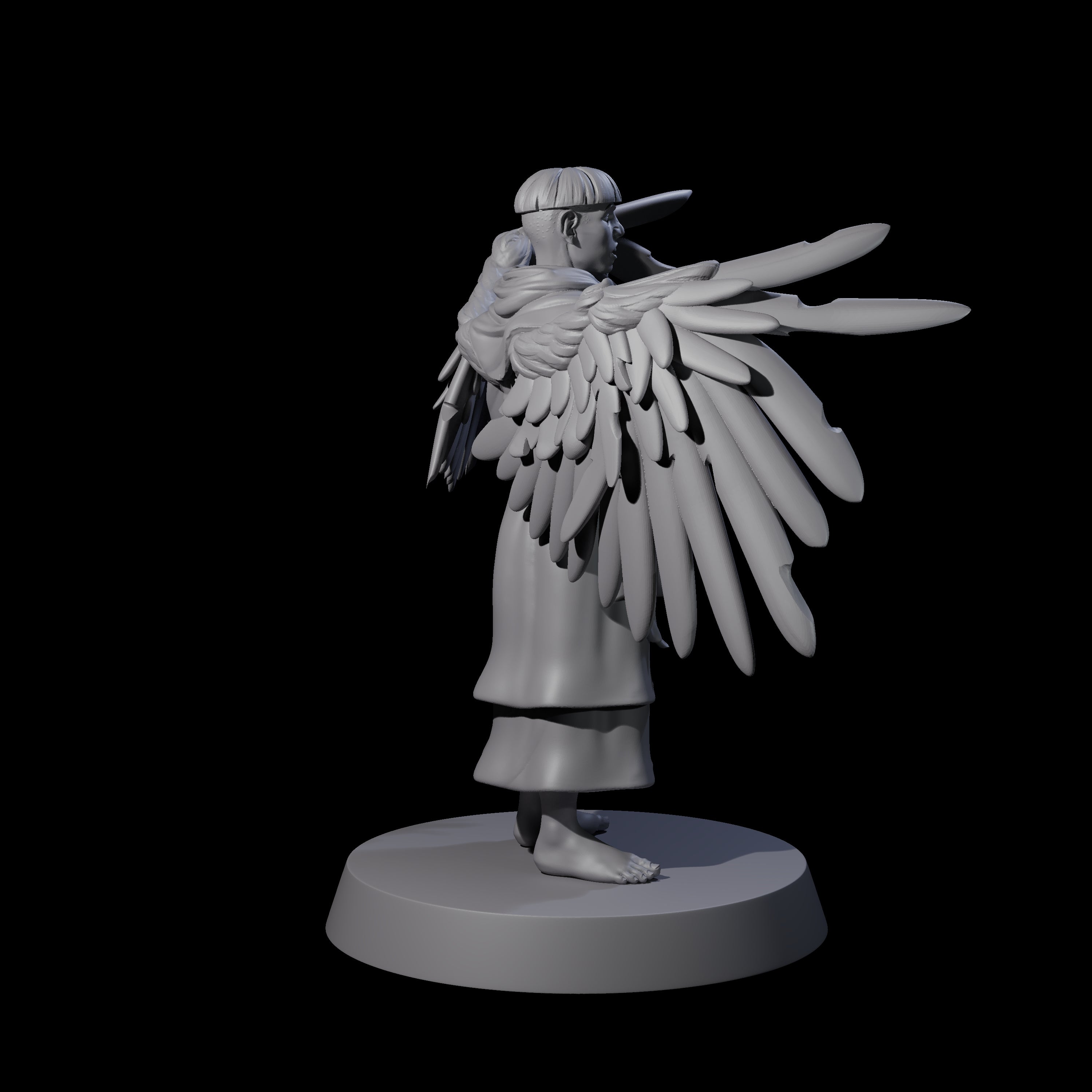 Winged Monk Miniature for Dungeons and Dragons, Pathfinder or other TTRPGs