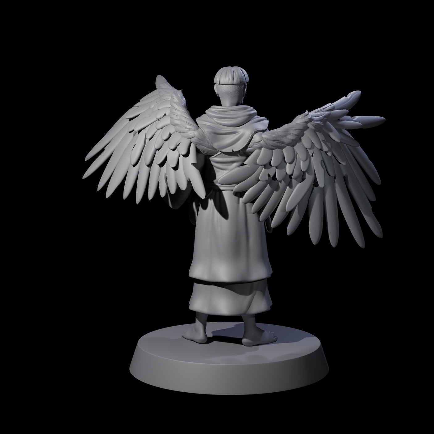 Winged Monk Miniature for Dungeons and Dragons, Pathfinder or other TTRPGs