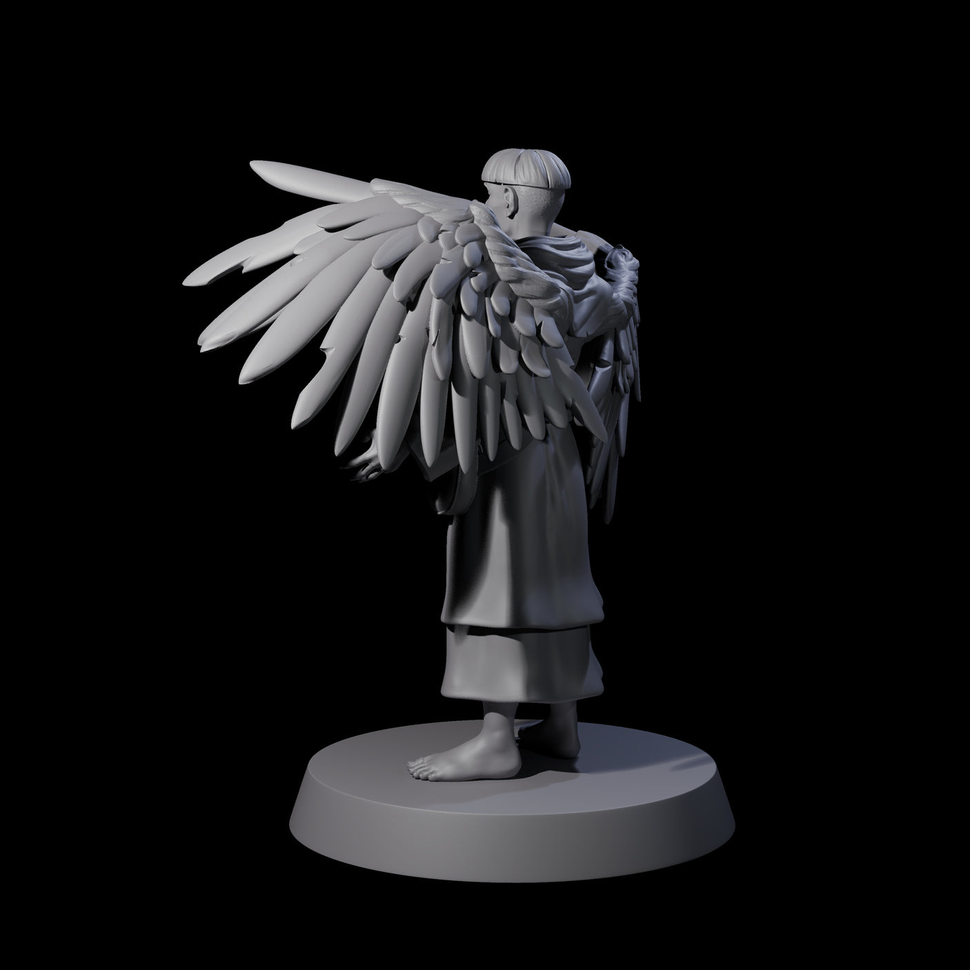 Winged Monk Miniature for Dungeons and Dragons, Pathfinder or other TTRPGs