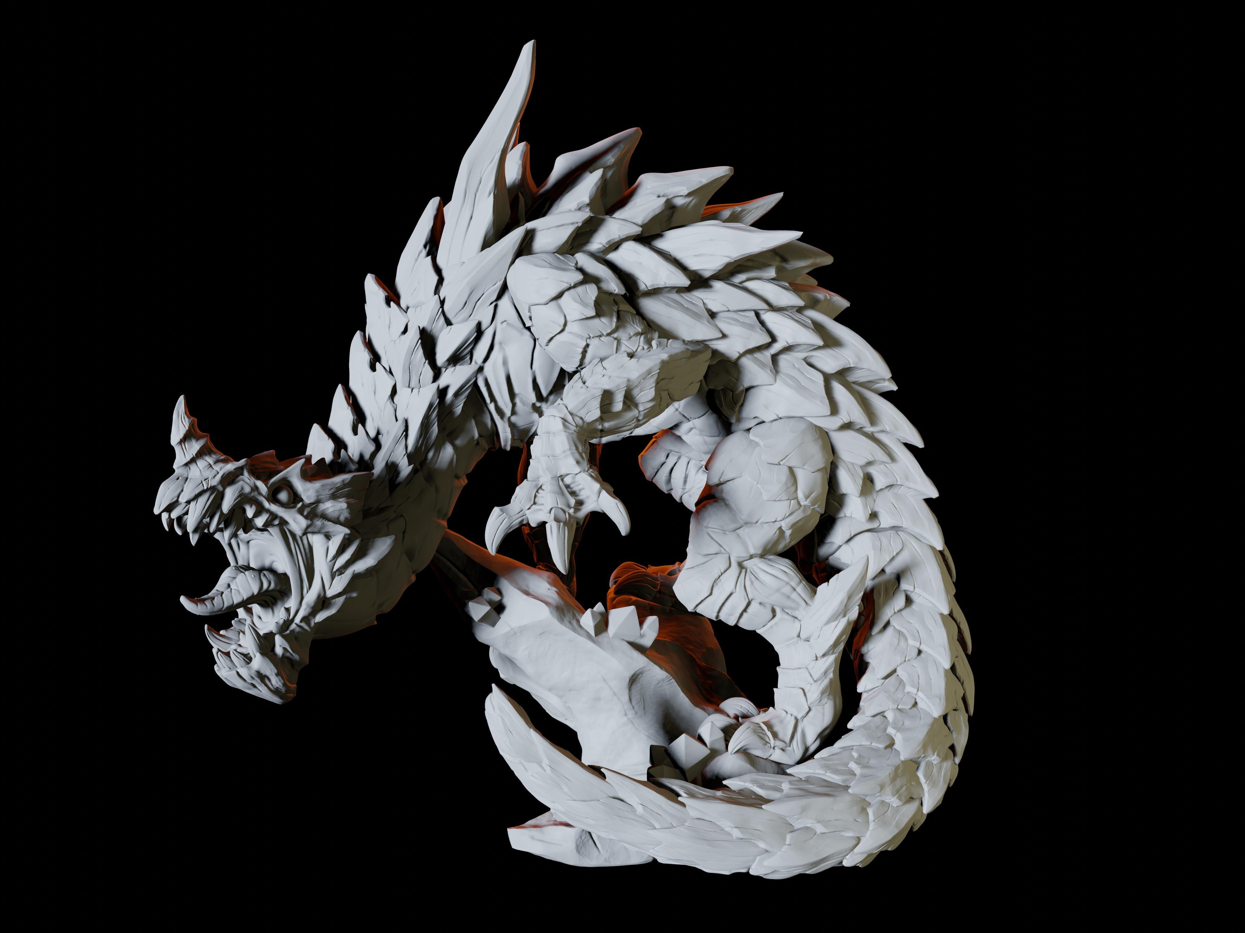 Wingless Ancient or Adult Dragon Miniature for Dungeons and Dragons - Myth Forged