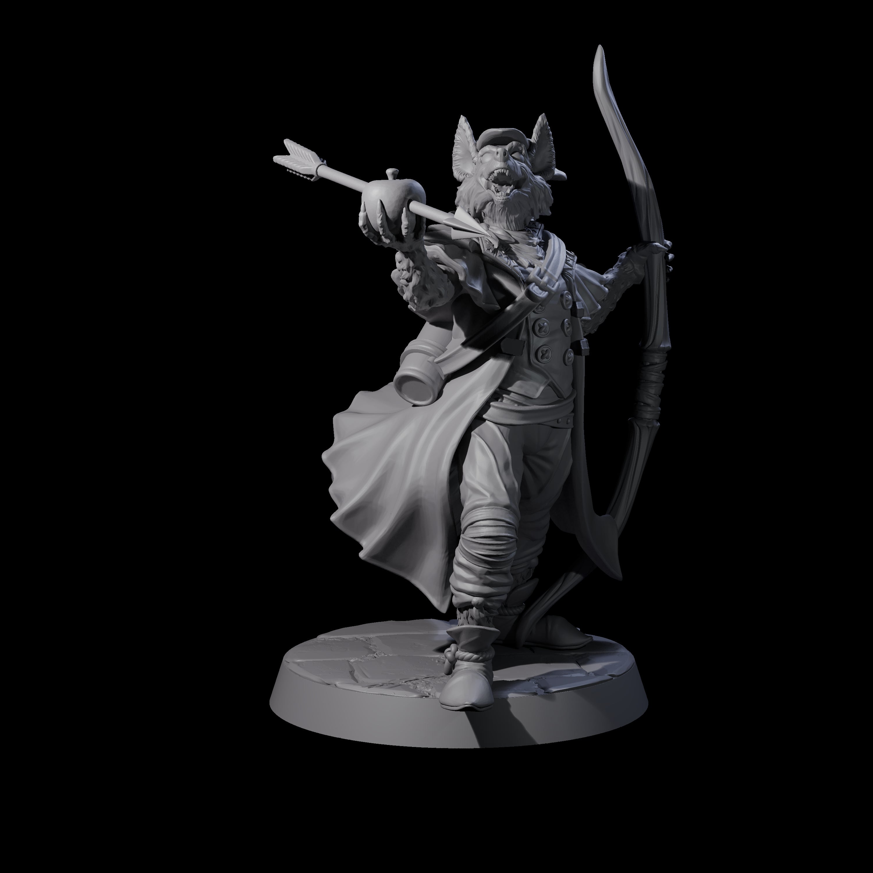 Winning Kitsune Archer Miniature for Dungeons and Dragons, Pathfinder or other TTRPGs