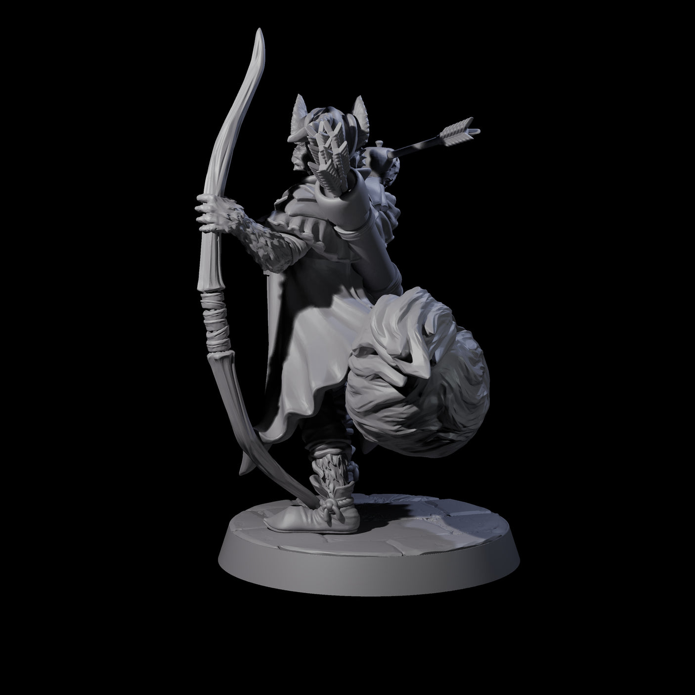 Winning Kitsune Archer Miniature for Dungeons and Dragons, Pathfinder or other TTRPGs