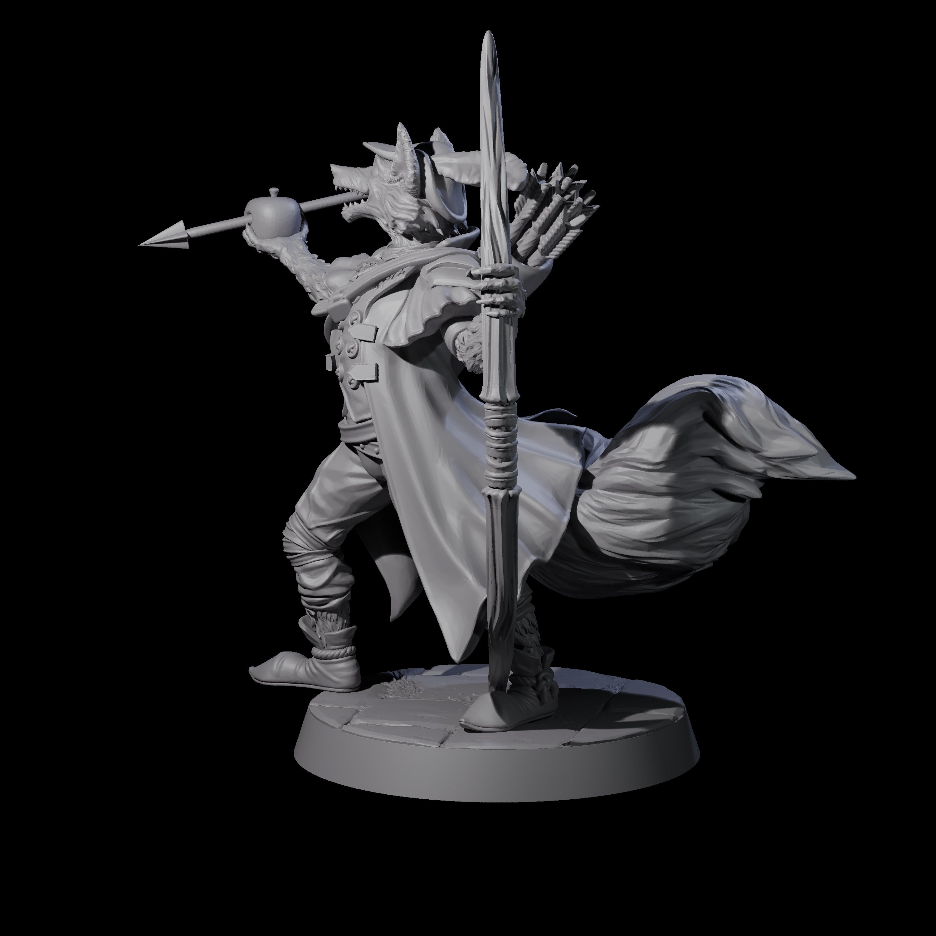Winning Kitsune Archer Miniature for Dungeons and Dragons, Pathfinder or other TTRPGs