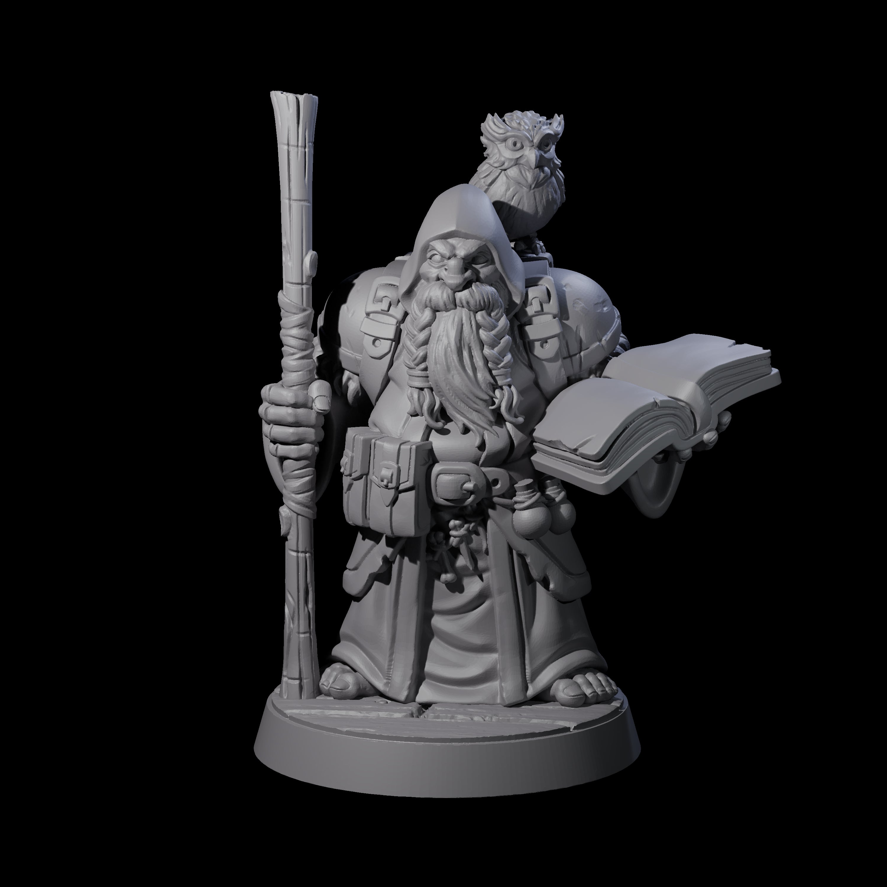 Wise Travelling Dwarf Seer Miniature for Dungeons and Dragons, Pathfinder or other TTRPGs