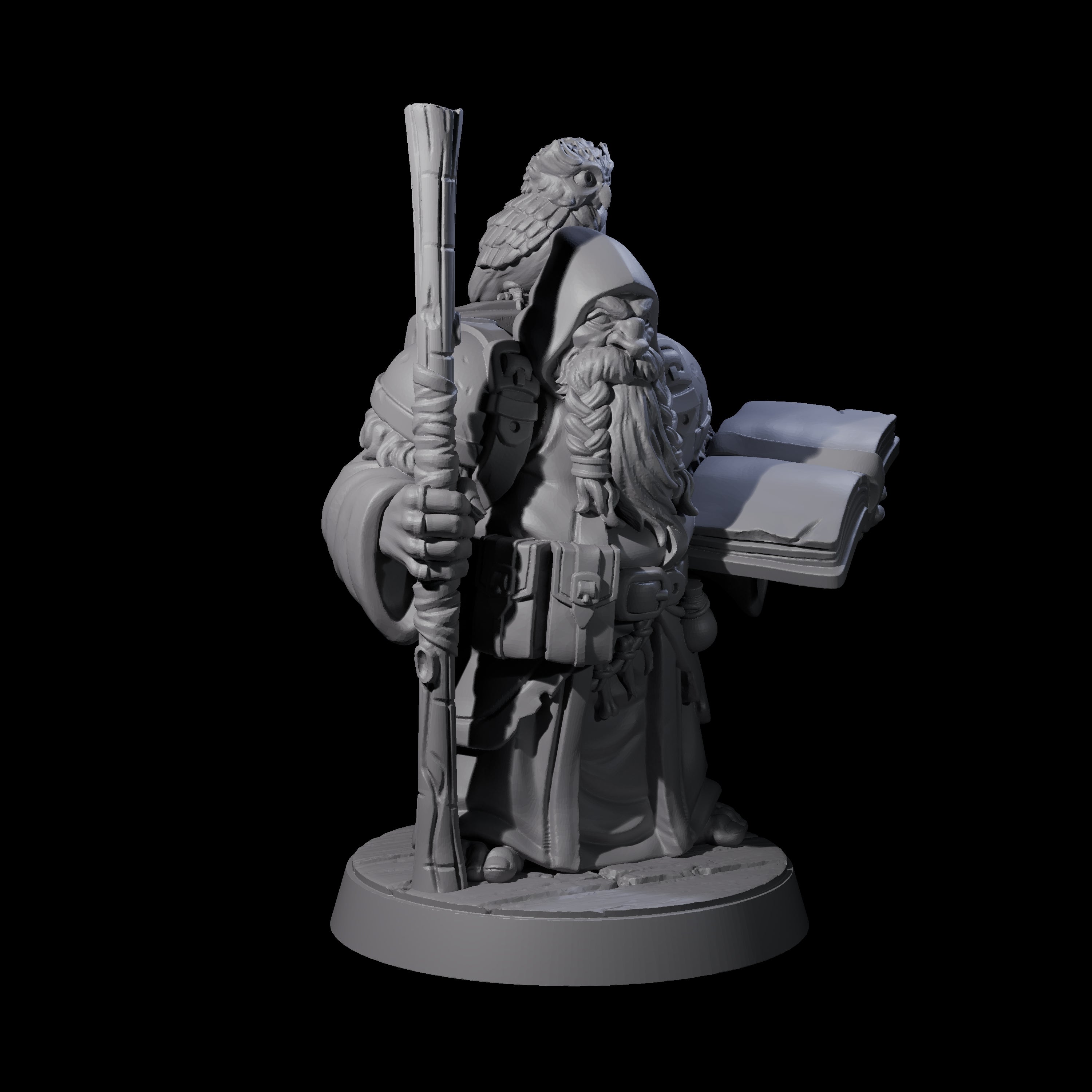 Wise Travelling Dwarf Seer Miniature for Dungeons and Dragons, Pathfinder or other TTRPGs