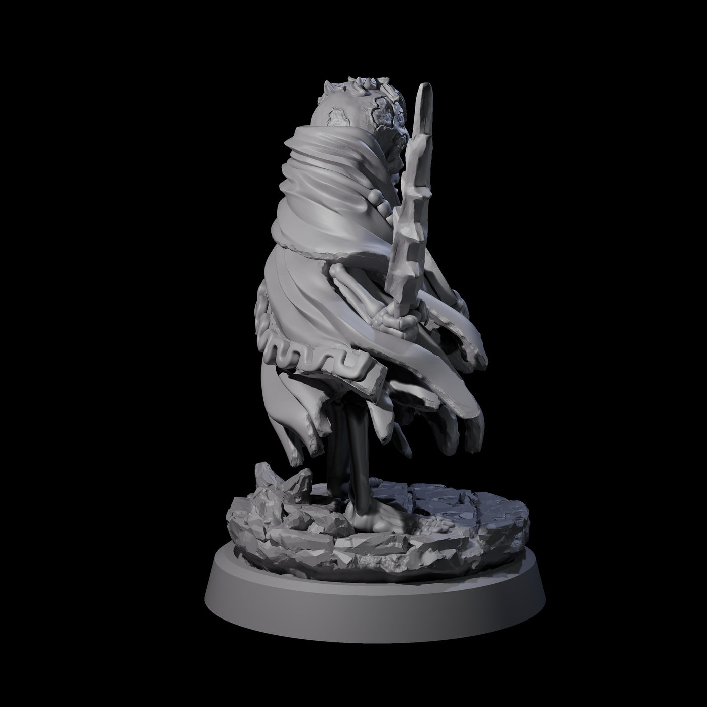 Withered Necromancer Marrowling A Miniature for Dungeons and Dragons, Pathfinder or other TTRPGs