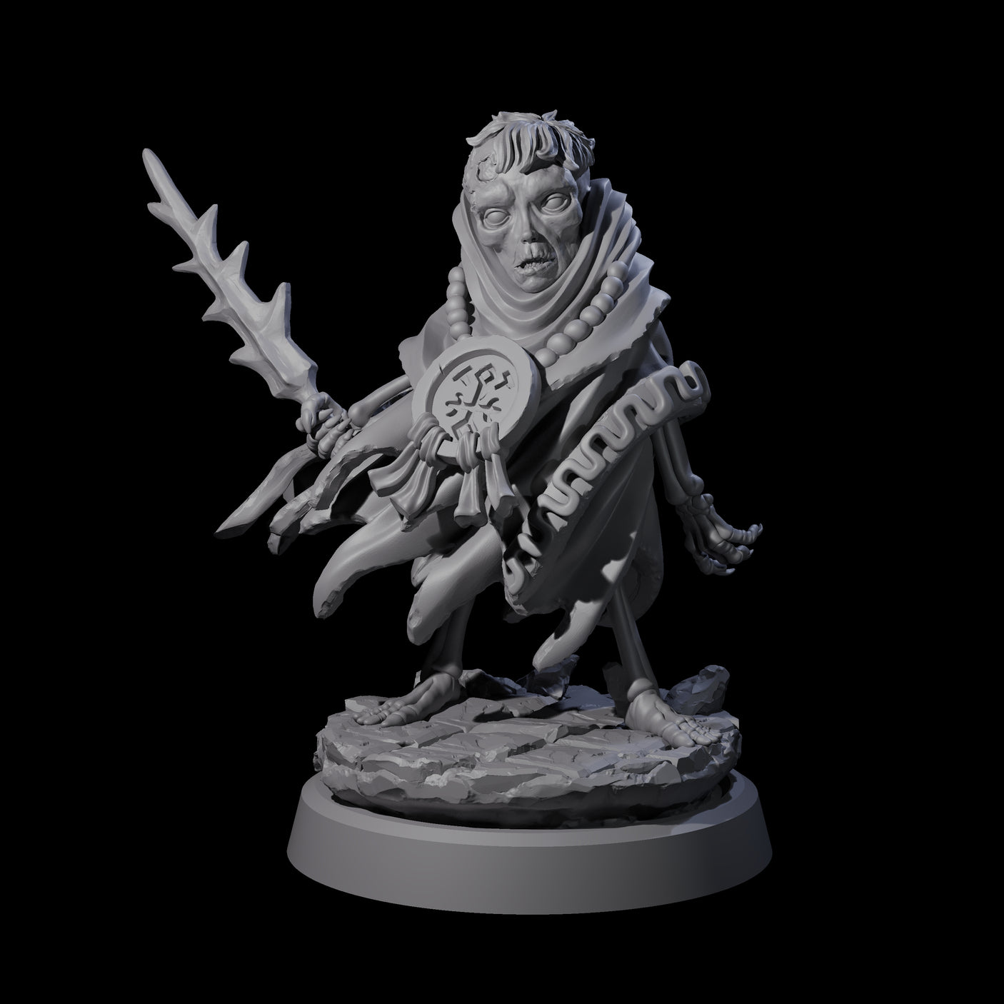 Withered Necromancer Marrowling A Miniature for Dungeons and Dragons, Pathfinder or other TTRPGs
