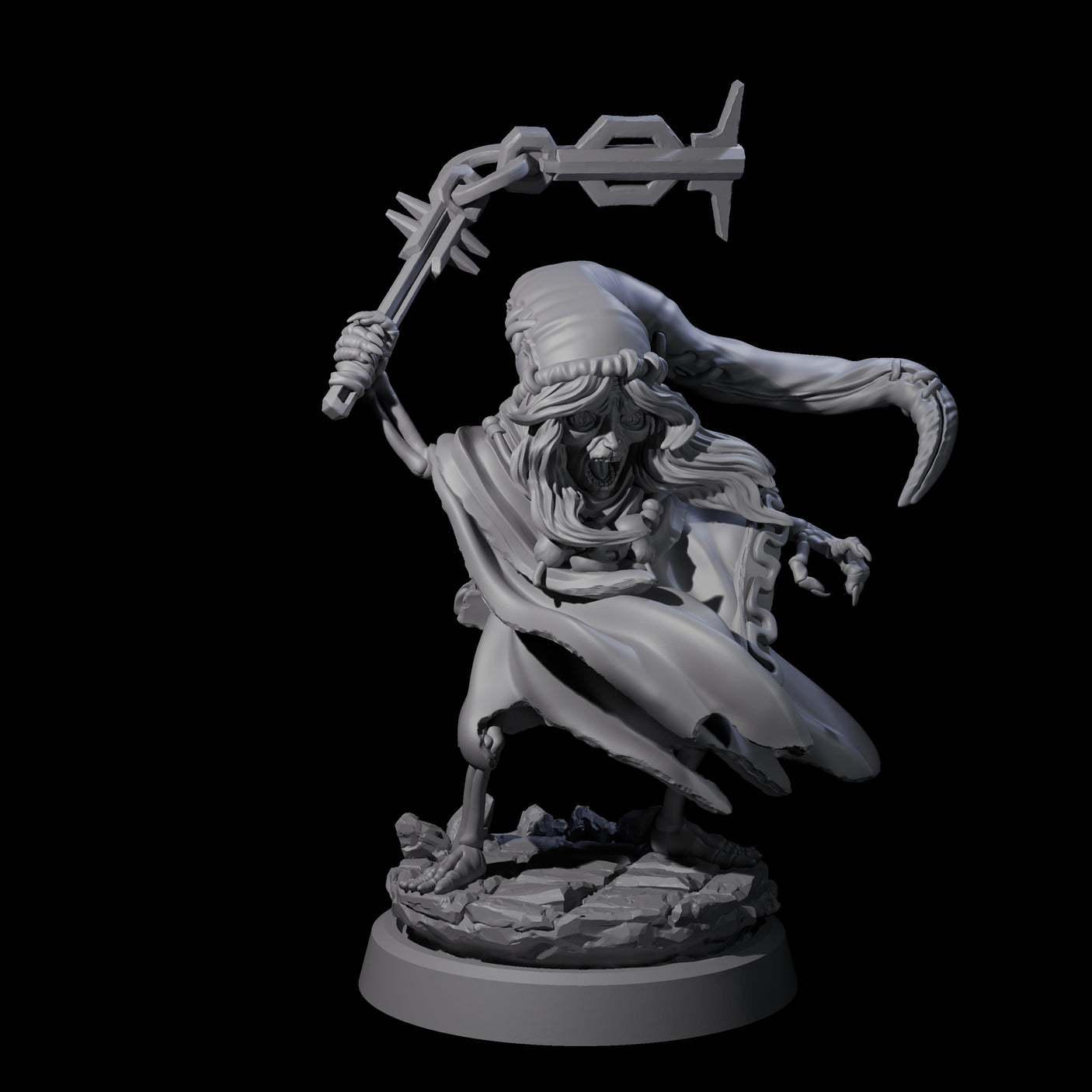 Withered Necromancer Marrowling B Miniature for Dungeons and Dragons, Pathfinder or other TTRPGs