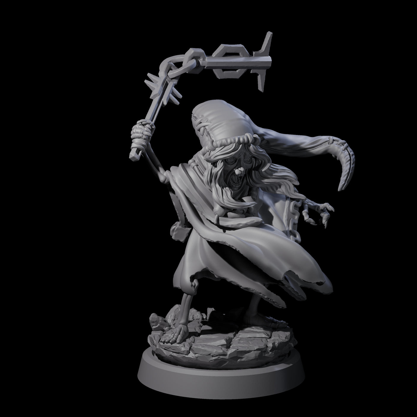 Withered Necromancer Marrowling B Miniature for Dungeons and Dragons, Pathfinder or other TTRPGs