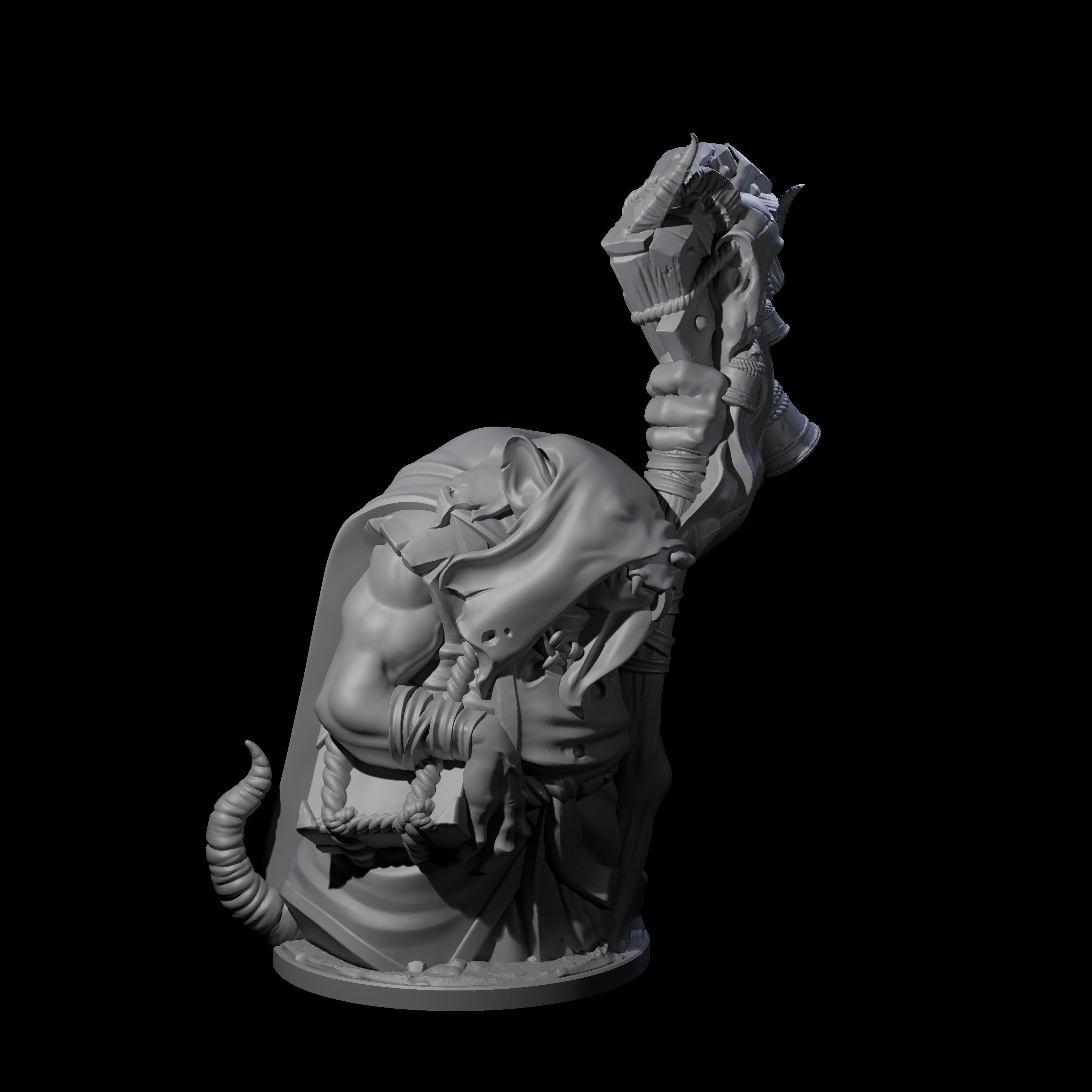 Withering Ratfolk Plaguecrafter A Miniature for Dungeons and Dragons, Pathfinder or other TTRPGs