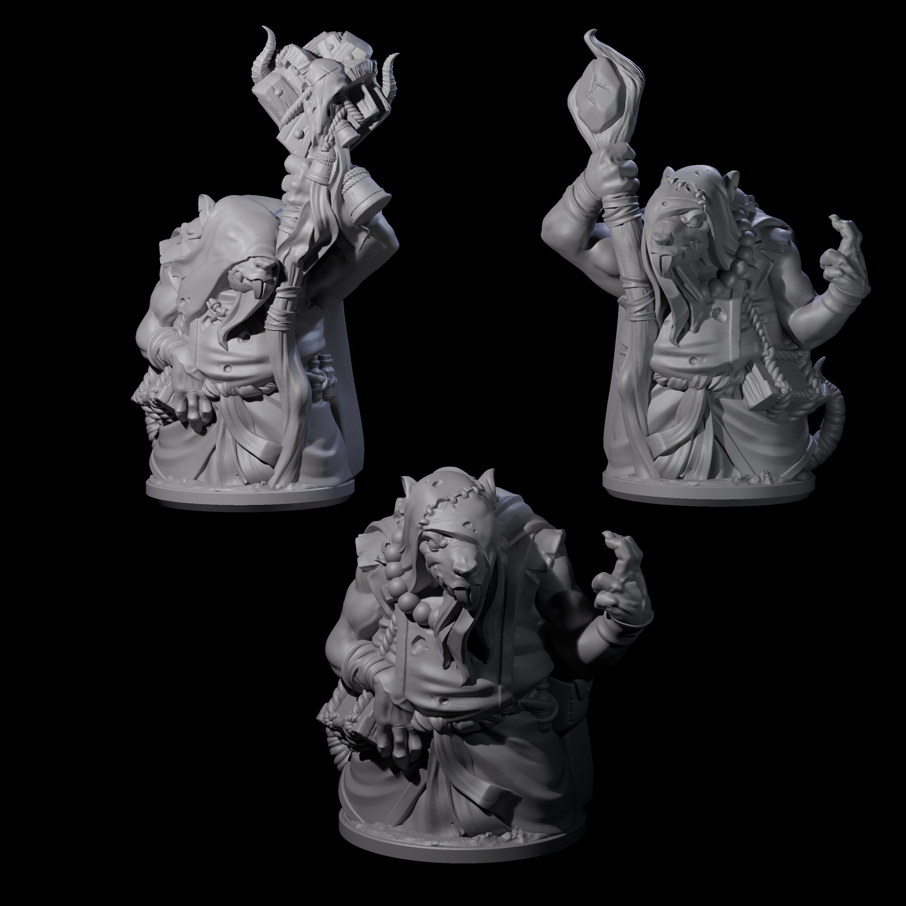 Withering Ratfolk Plaguecrafters Miniature for Dungeons and Dragons, Pathfinder or other TTRPGs