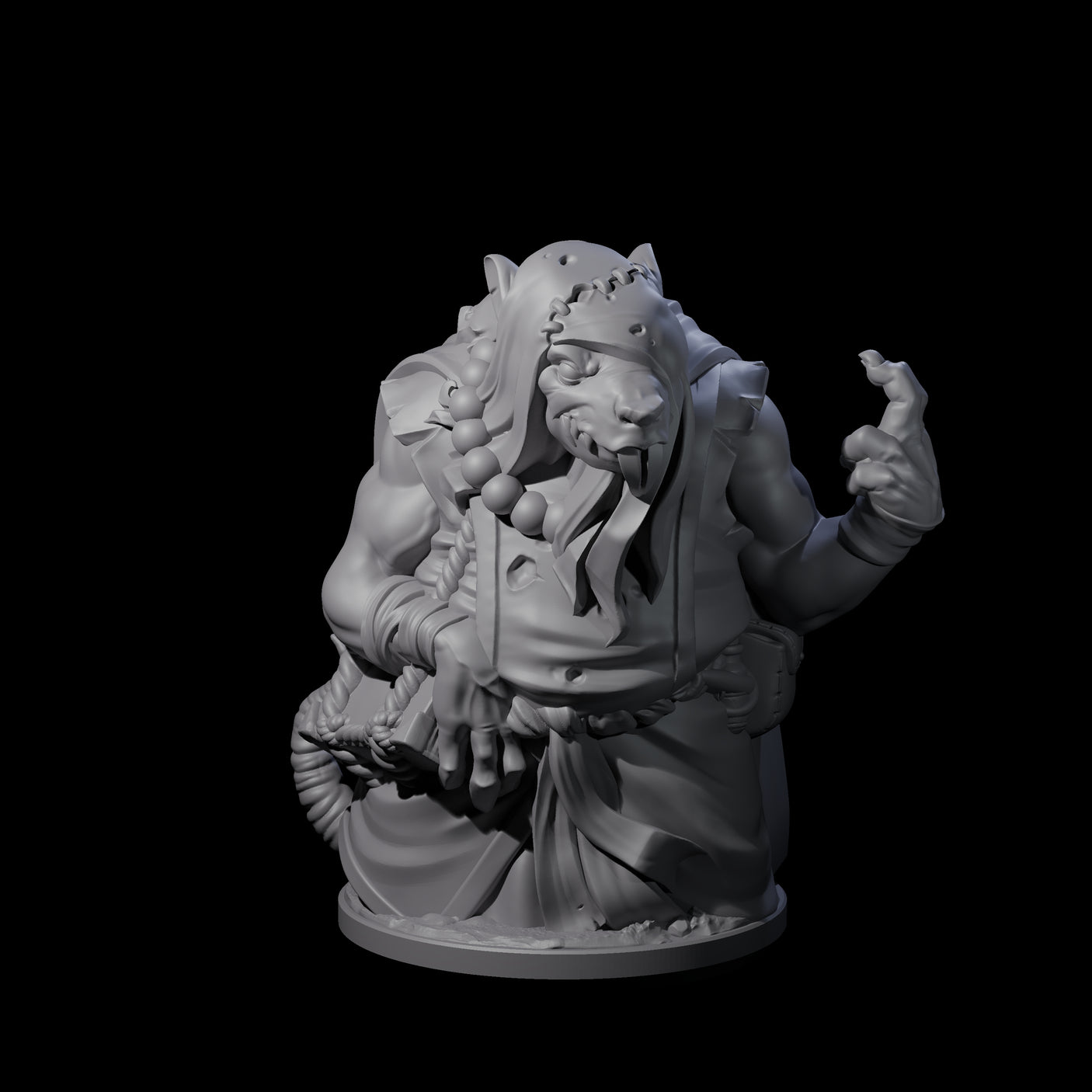 Withering Ratfolk Plaguecrafters Miniature for Dungeons and Dragons, Pathfinder or other TTRPGs