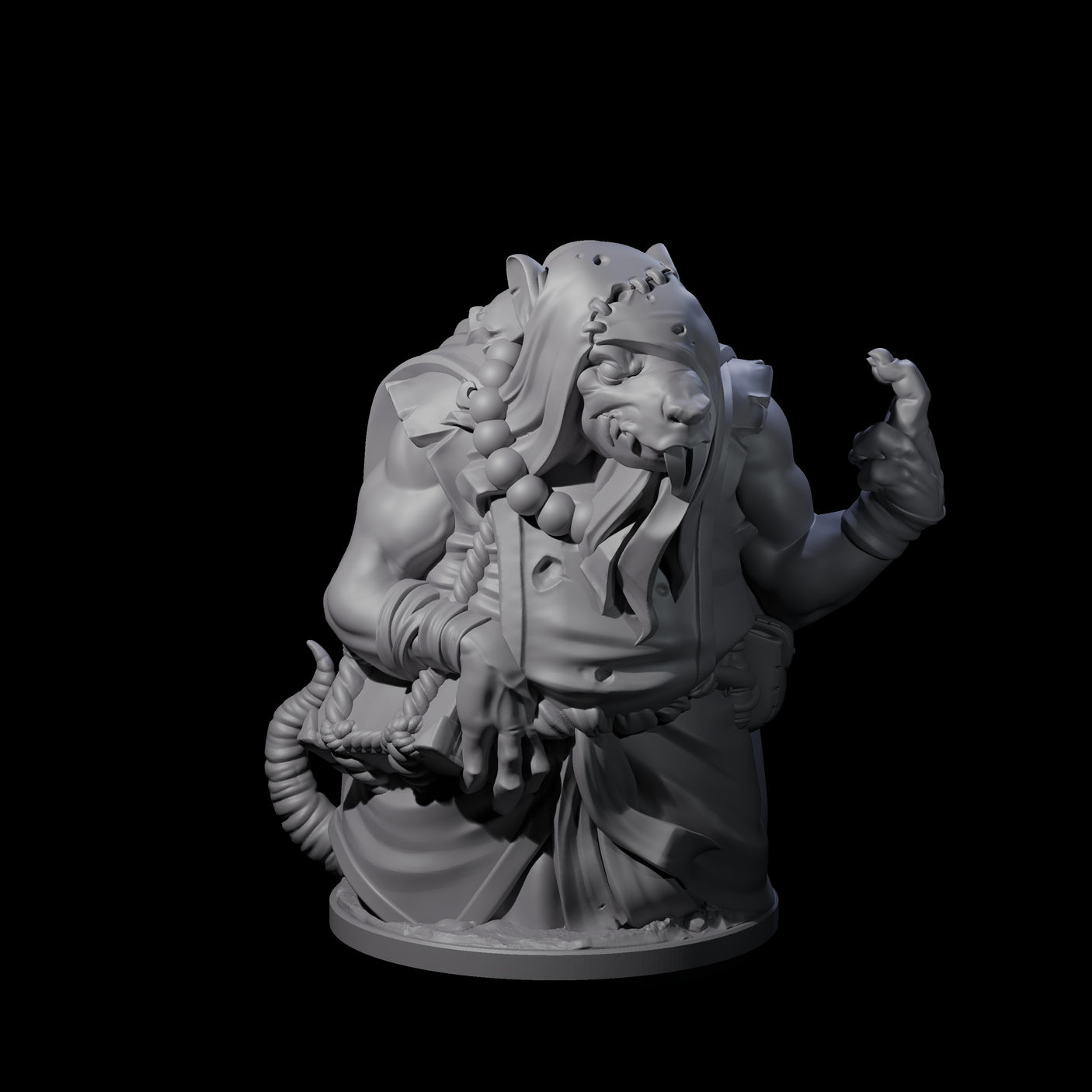 Withering Ratfolk Plaguecrafters Miniature for Dungeons and Dragons, Pathfinder or other TTRPGs