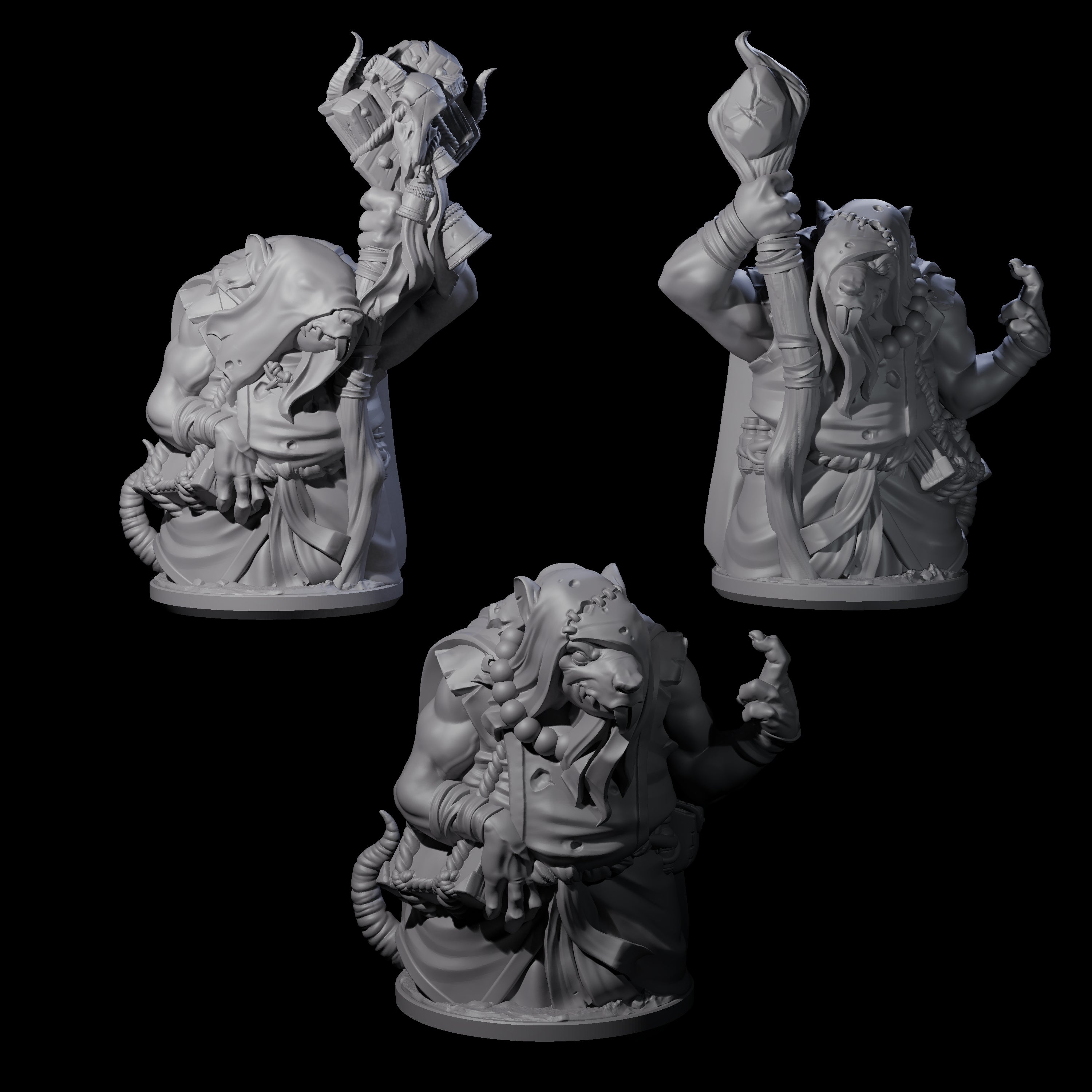 Withering Ratfolk Plaguecrafters Miniature for Dungeons and Dragons, Pathfinder or other TTRPGs