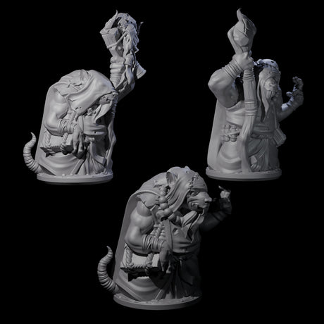 Withering Ratfolk Plaguecrafters Miniature for Dungeons and Dragons, Pathfinder or other TTRPGs