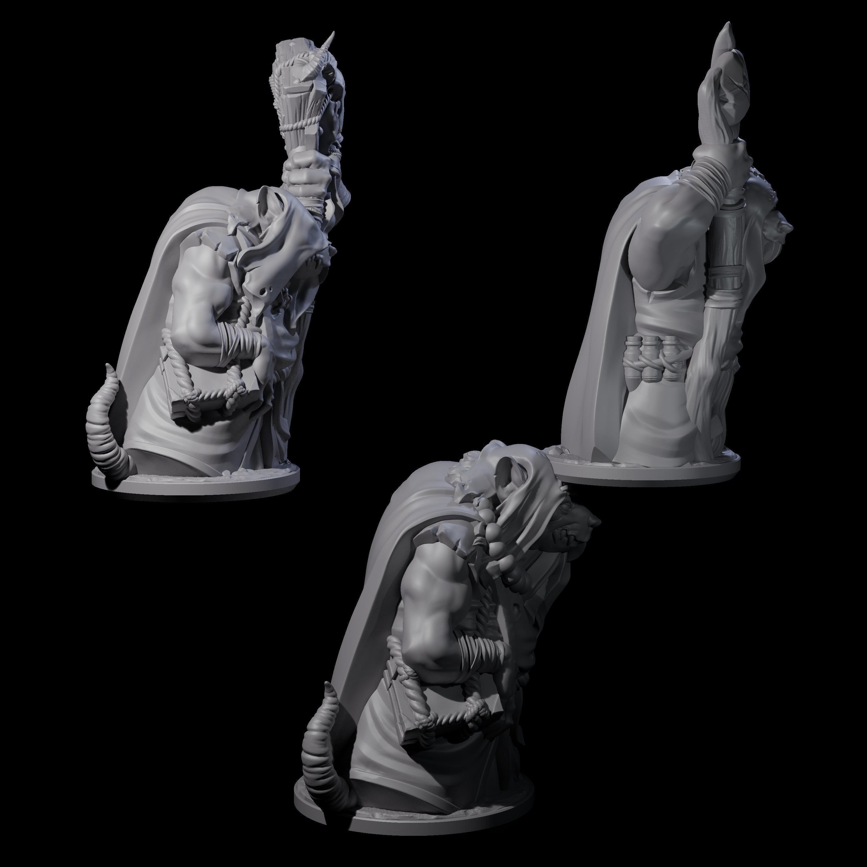 Withering Ratfolk Plaguecrafters Miniature for Dungeons and Dragons, Pathfinder or other TTRPGs