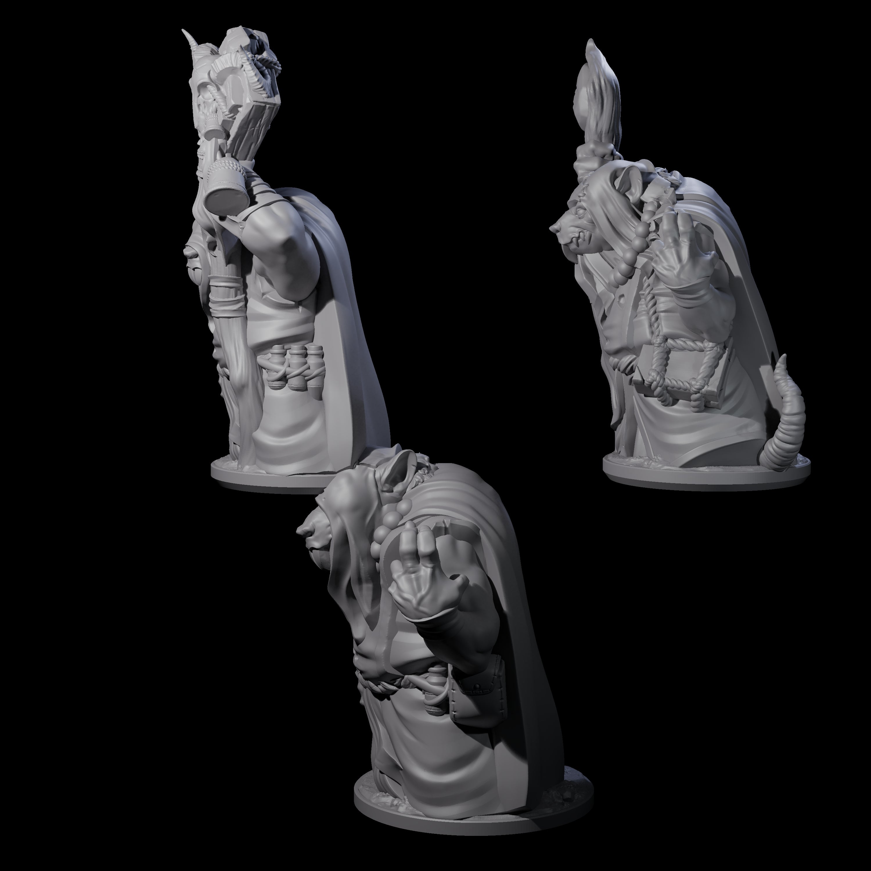 Withering Ratfolk Plaguecrafters Miniature for Dungeons and Dragons, Pathfinder or other TTRPGs