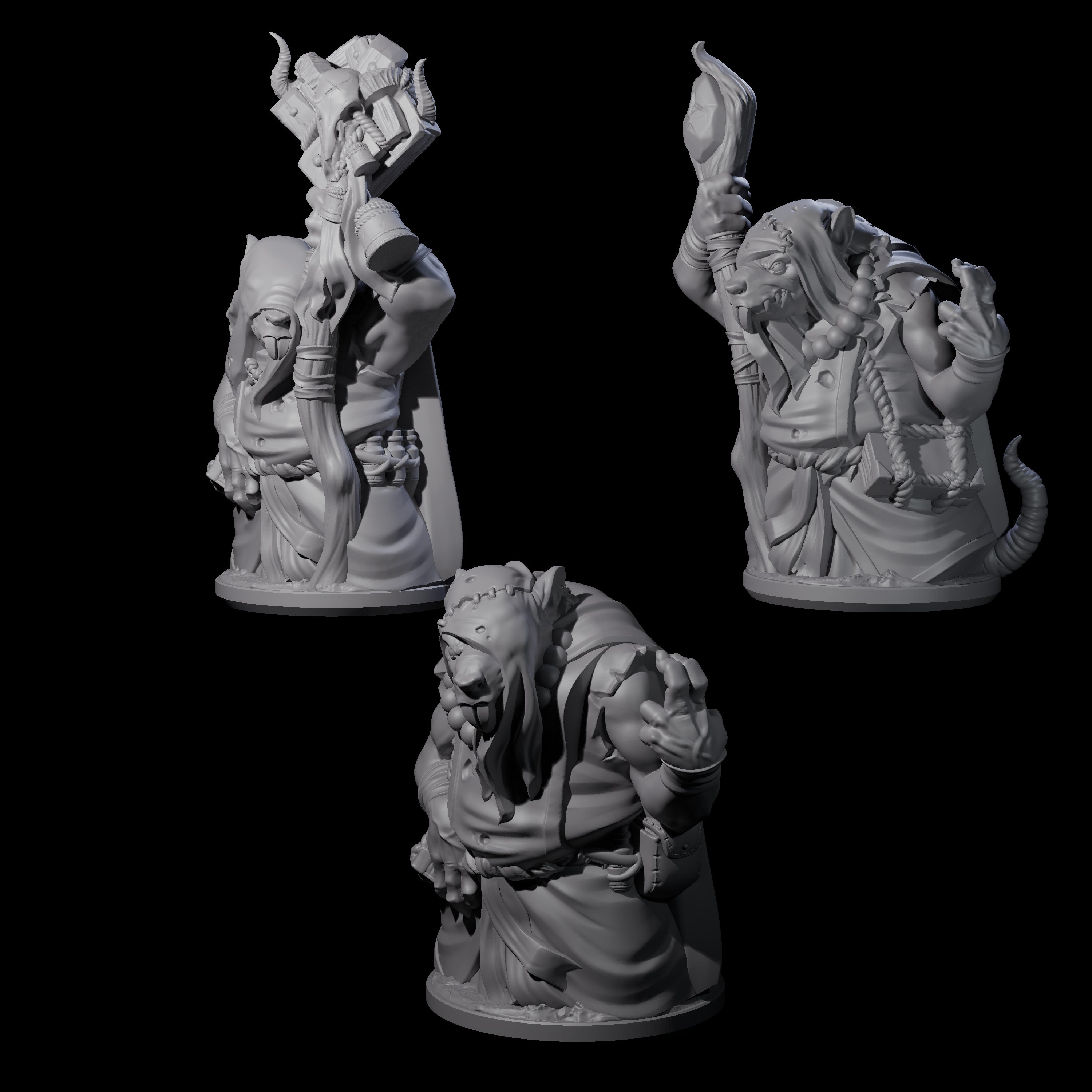 Withering Ratfolk Plaguecrafters Miniature for Dungeons and Dragons, Pathfinder or other TTRPGs