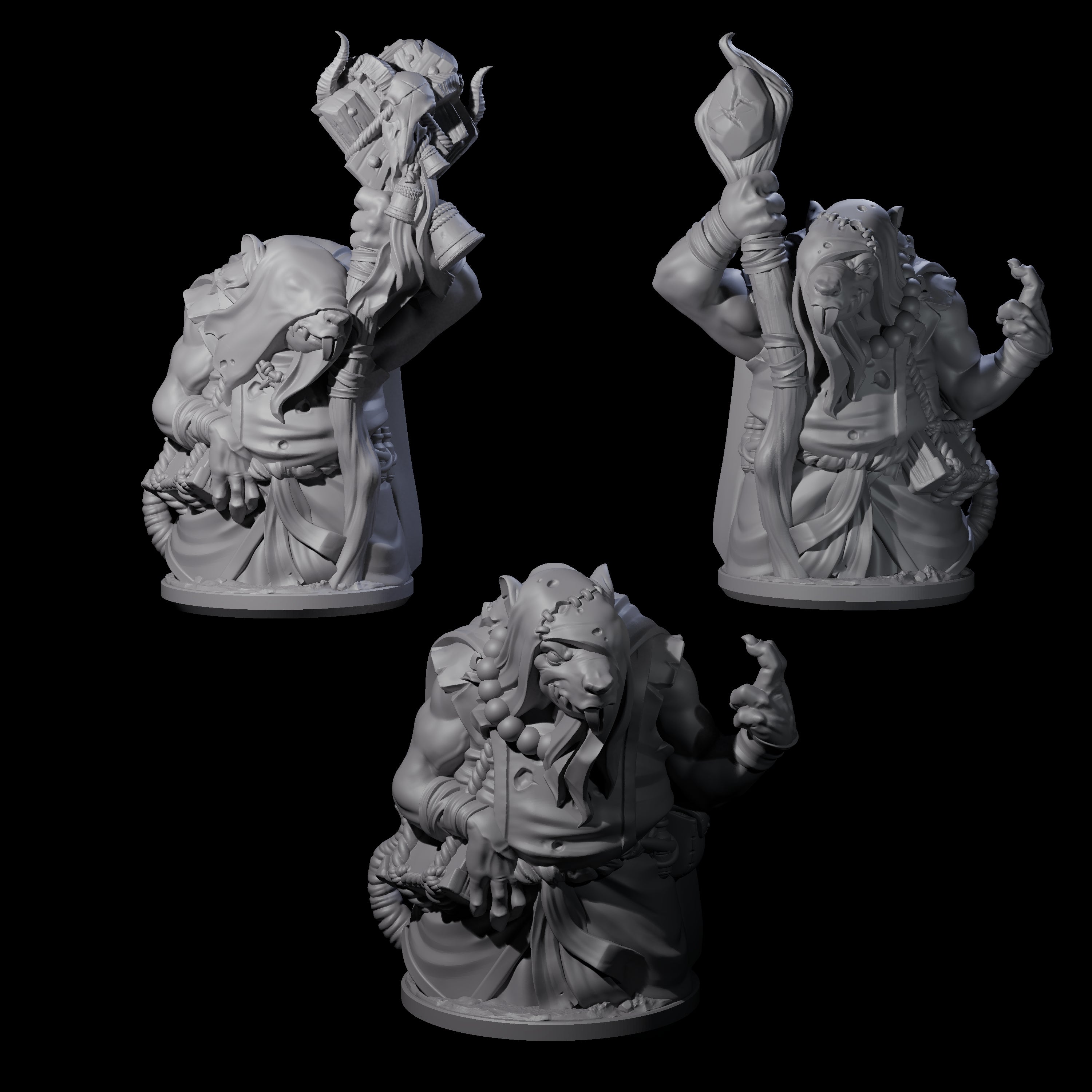 Withering Ratfolk Plaguecrafters Miniature for Dungeons and Dragons, Pathfinder or other TTRPGs