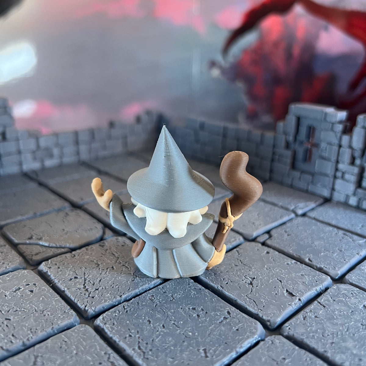 Wizard Sorcerer Multicolour Table Ready Miniature Miniature for Dungeons and Dragons, Pathfinder or other TTRPGs