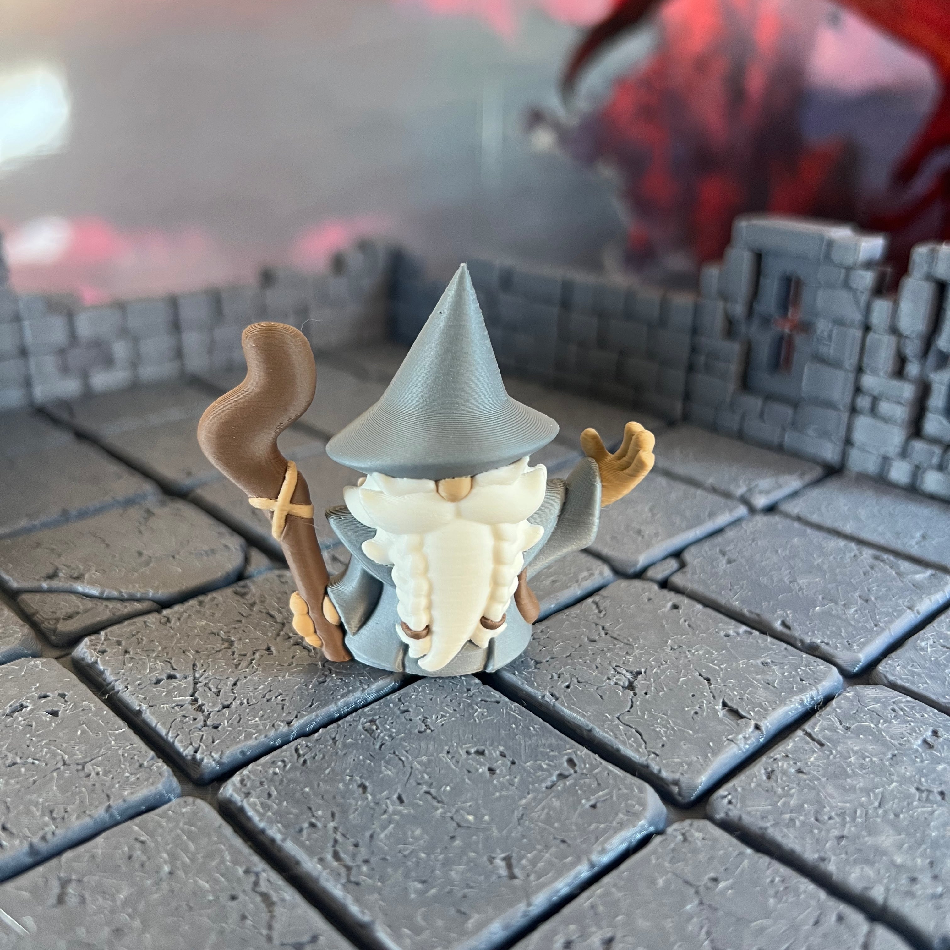 Wizard Sorcerer Multicolour Table Ready Miniature Miniature for Dungeons and Dragons, Pathfinder or other TTRPGs