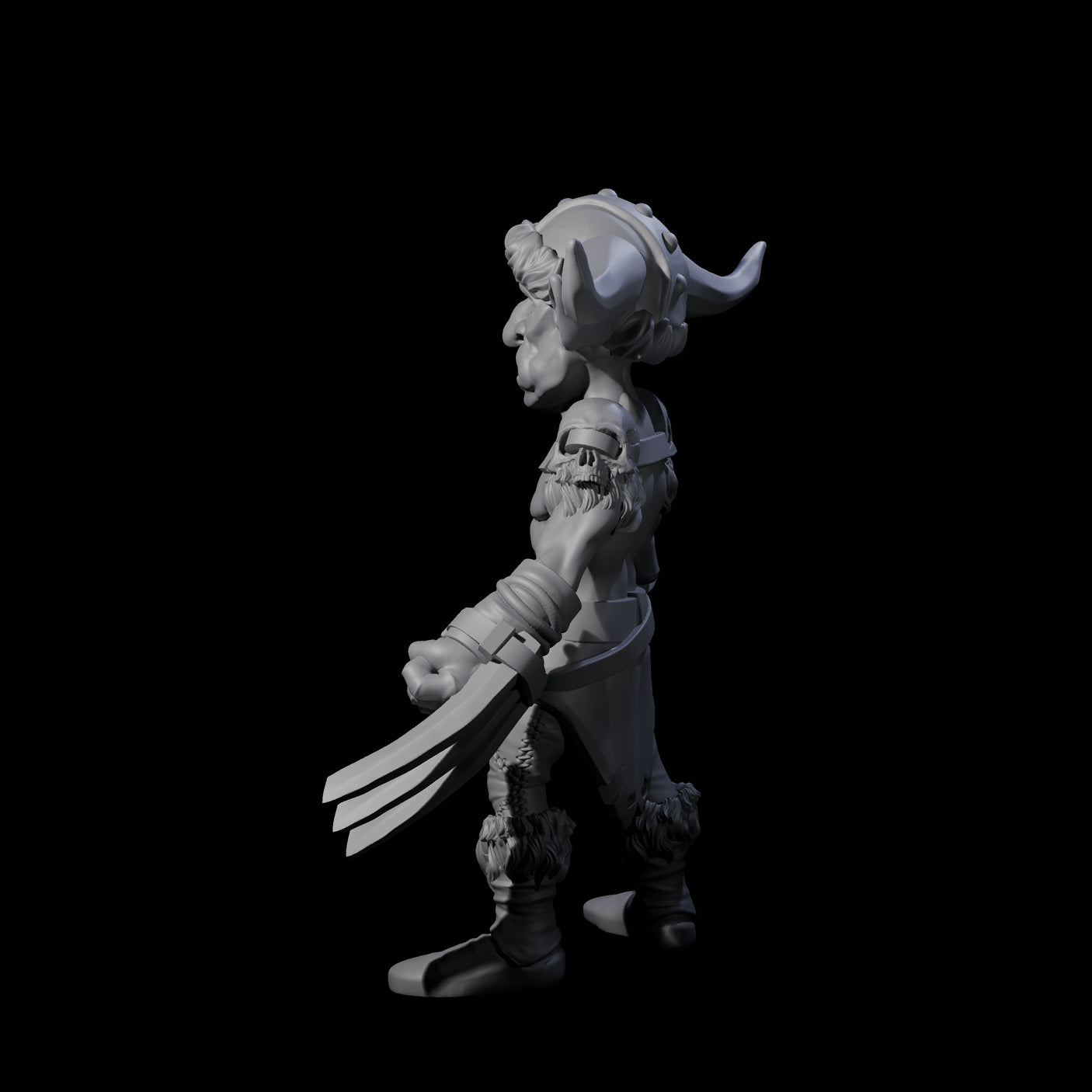 Wolverine-like Goblin Barbarian Miniature for Dungeons and Dragons, Pathfinder or other TTRPGs