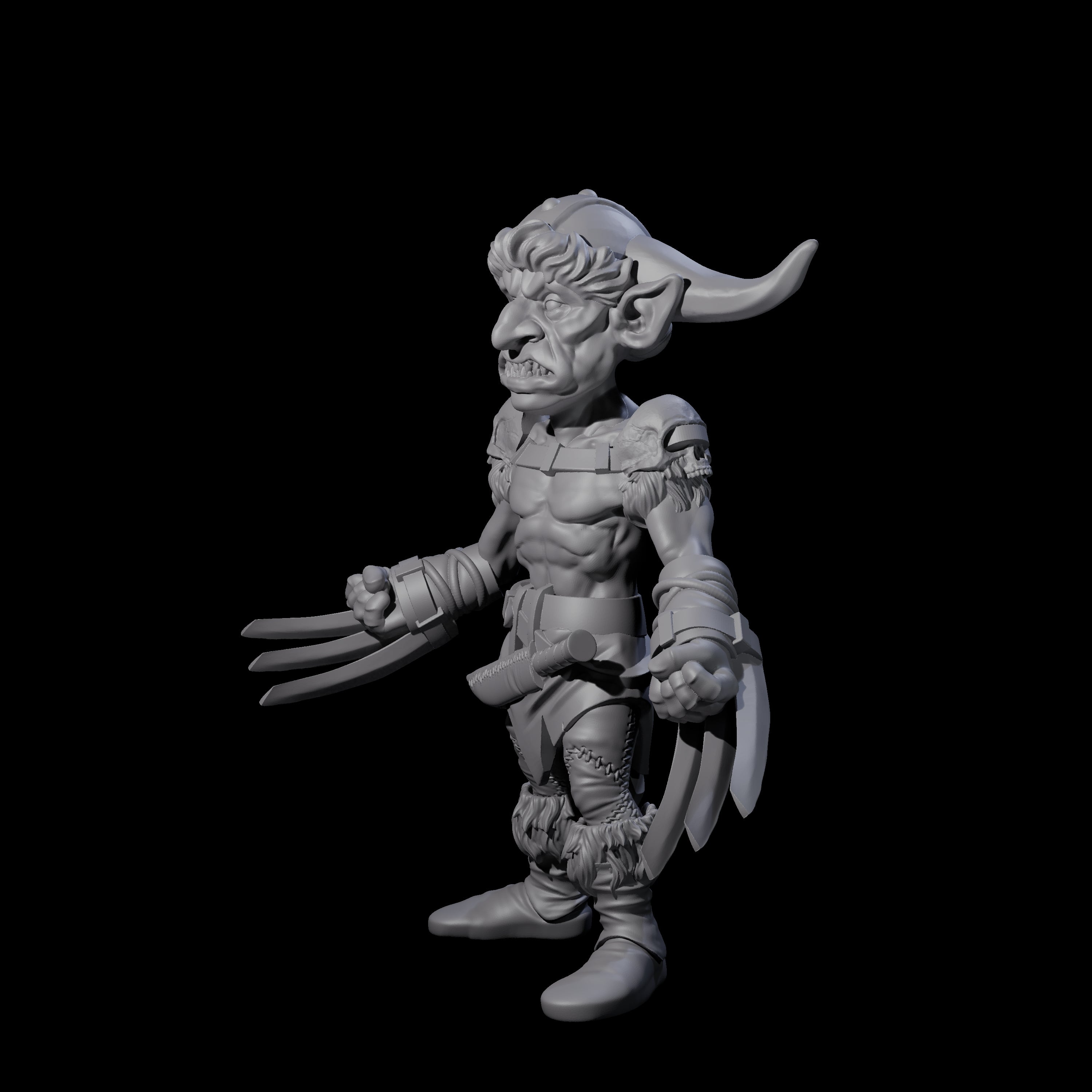 Wolverine-like Goblin Barbarian Miniature for Dungeons and Dragons, Pathfinder or other TTRPGs