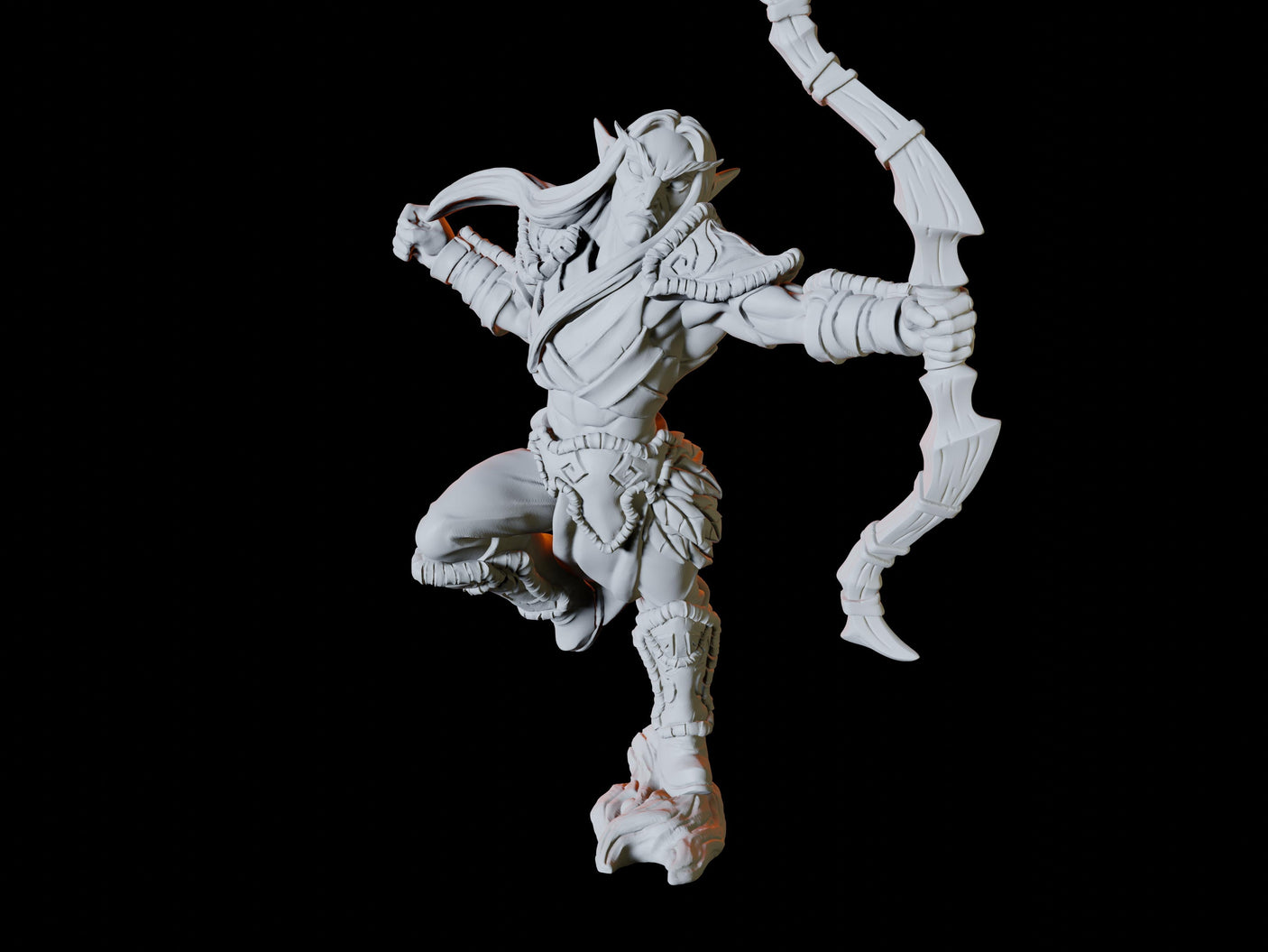 Wood Elf Army - Four Soldiers Miniature for Dungeons and Dragons, Pathfinder or other TTRPGs