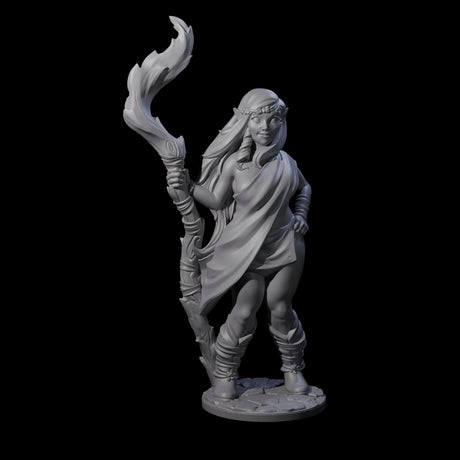 Wooded Elf Mage A Miniature for Dungeons and Dragons, Pathfinder or other TTRPGs