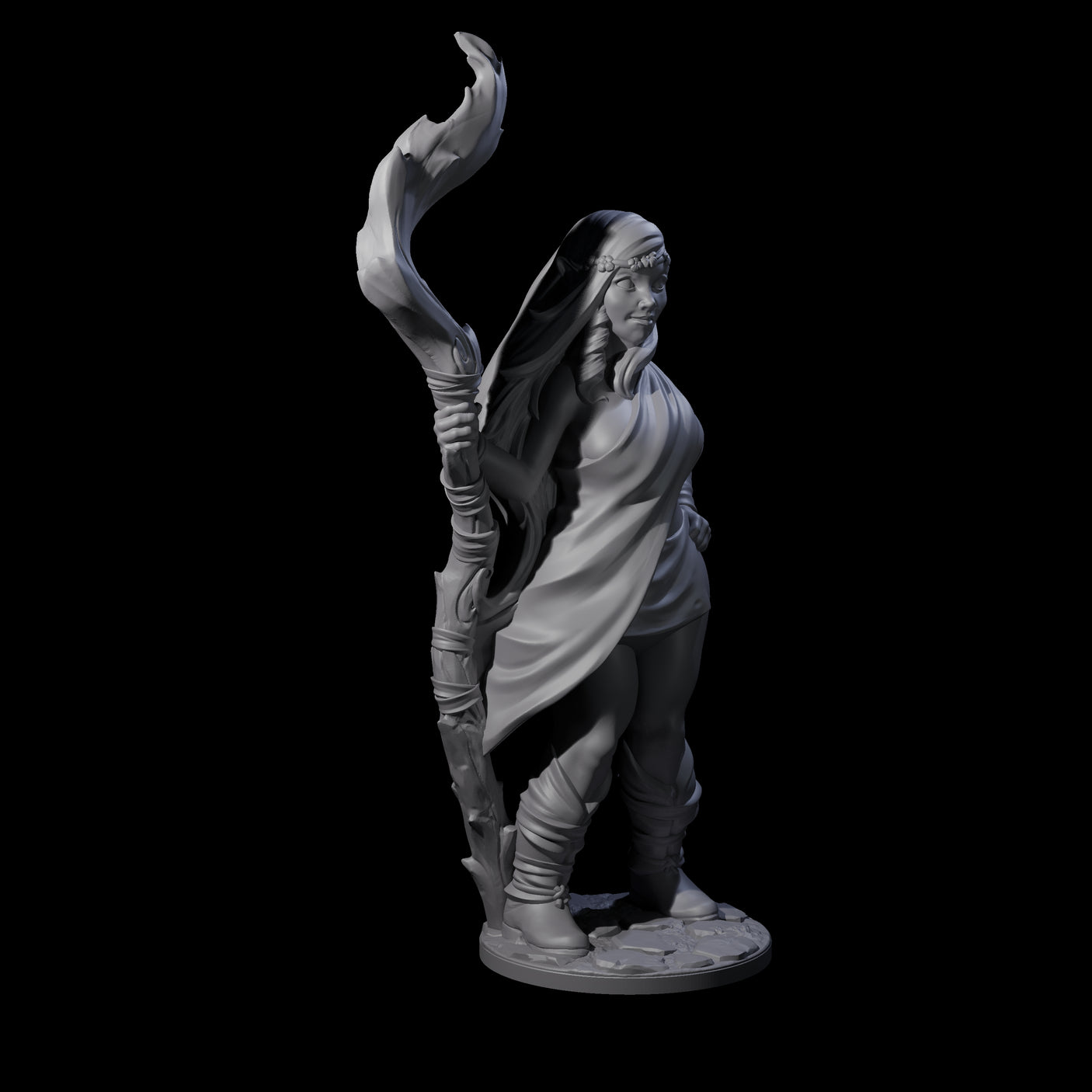 Wooded Elf Mage A Miniature for Dungeons and Dragons, Pathfinder or other TTRPGs