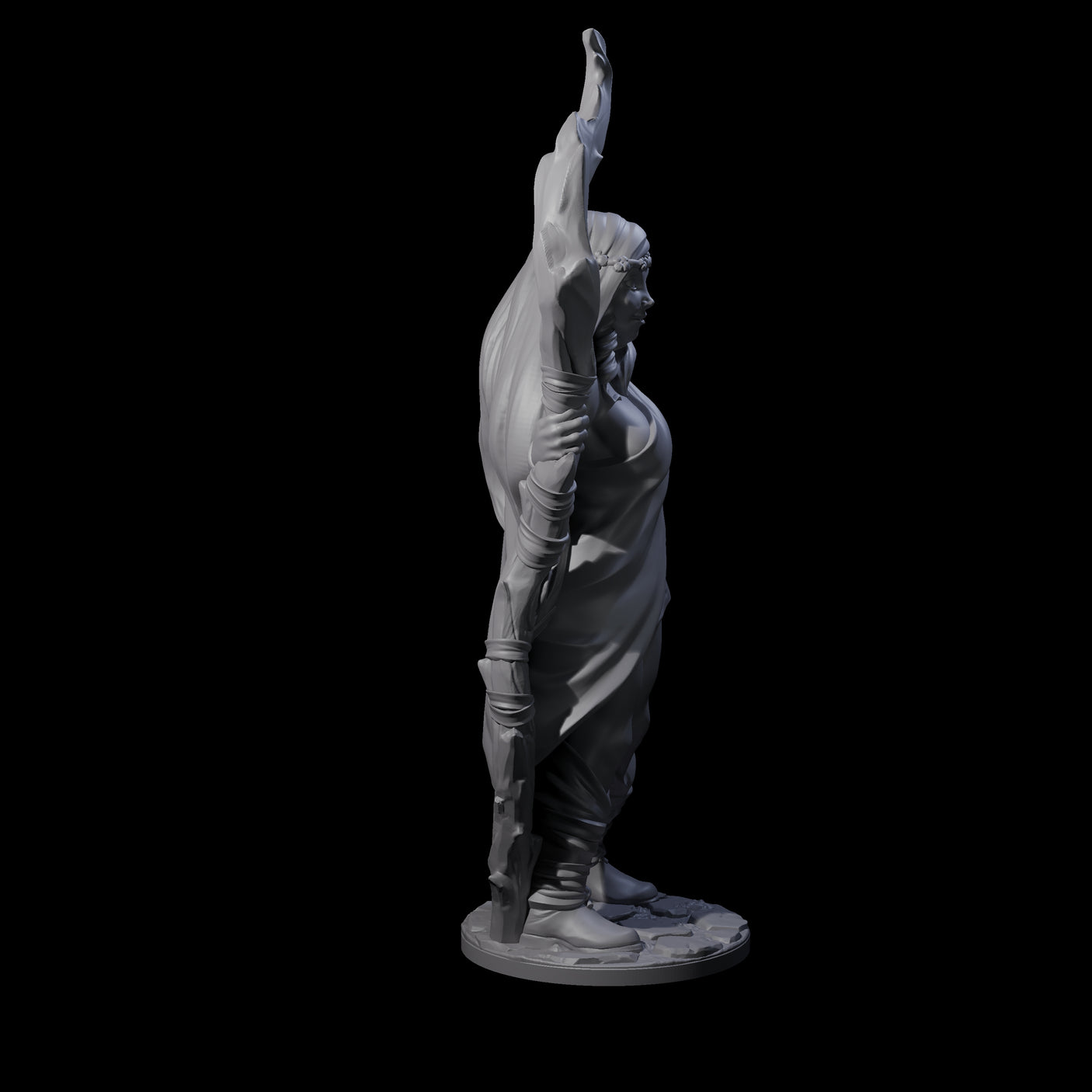 Wooded Elf Mage A Miniature for Dungeons and Dragons, Pathfinder or other TTRPGs