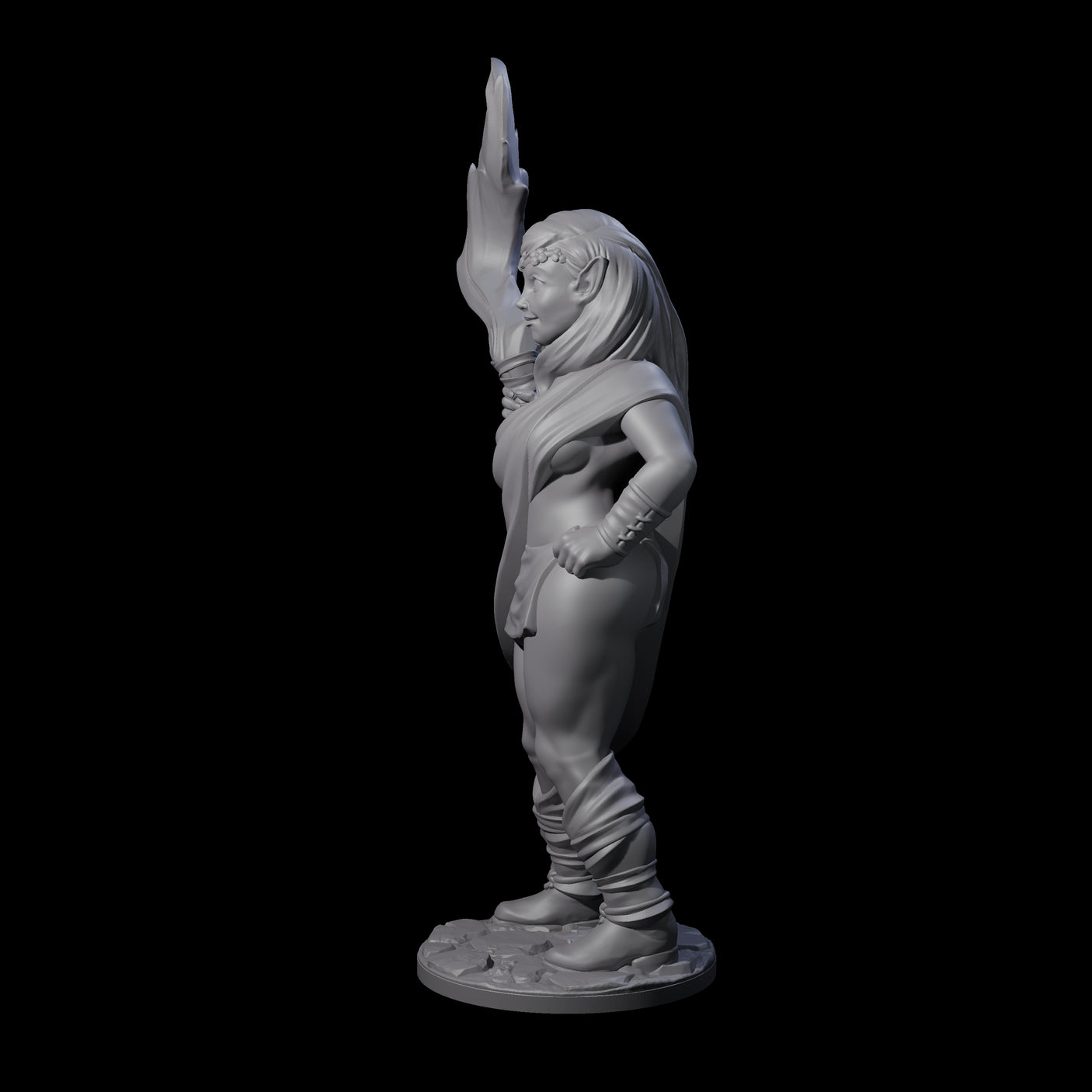 Wooded Elf Mage A Miniature for Dungeons and Dragons, Pathfinder or other TTRPGs