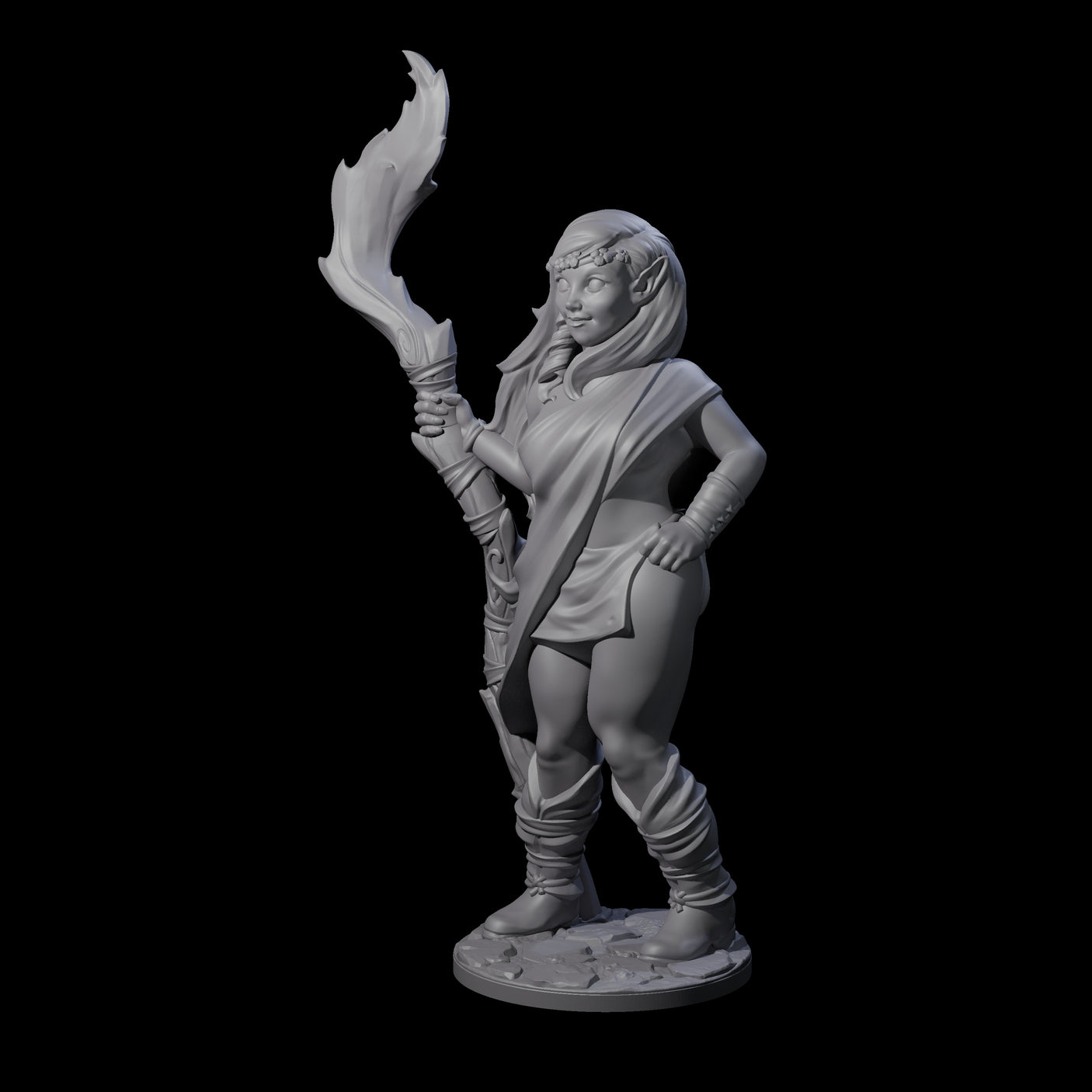 Wooded Elf Mage A Miniature for Dungeons and Dragons, Pathfinder or other TTRPGs