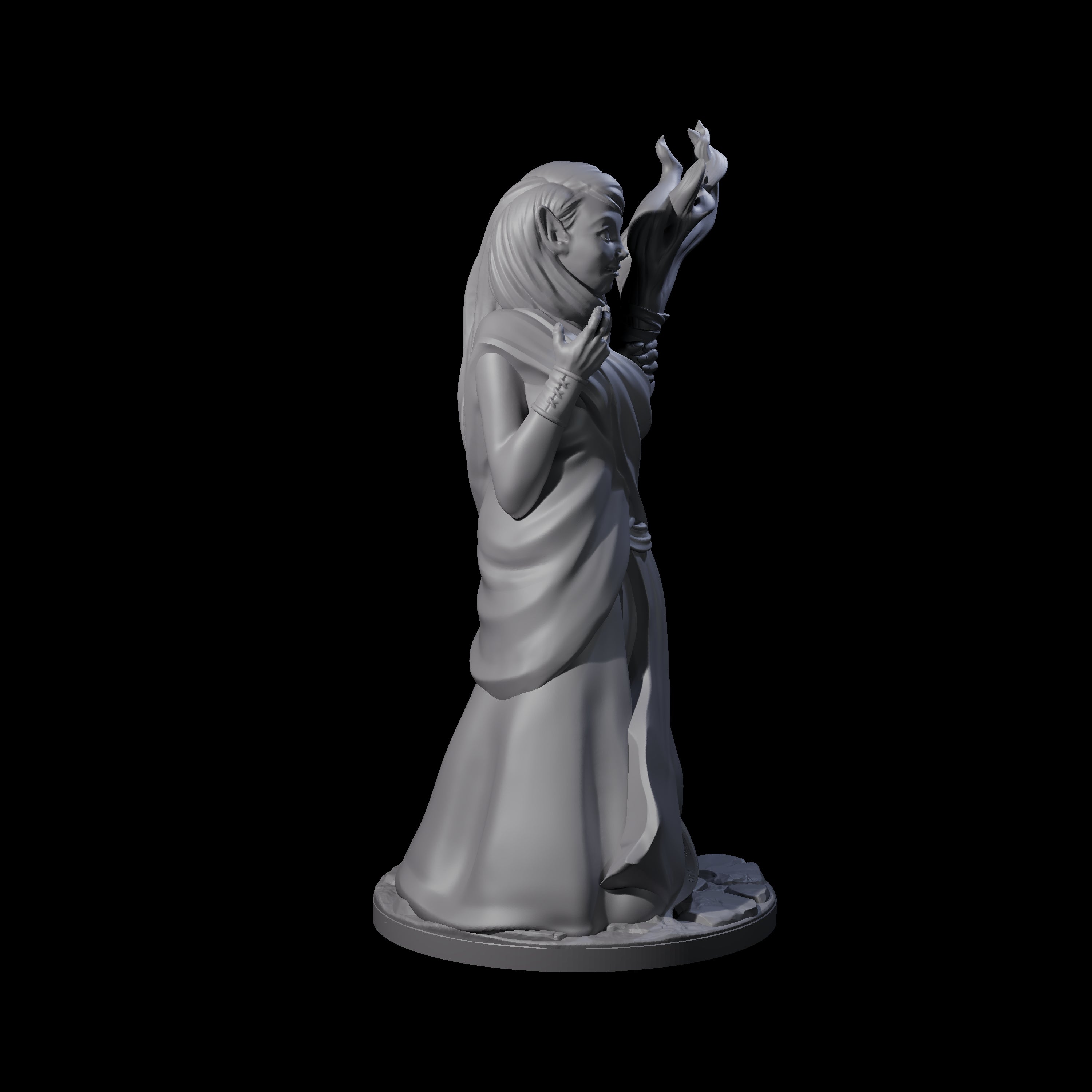 Wooded Elf Mage B Miniature for Dungeons and Dragons, Pathfinder or other TTRPGs