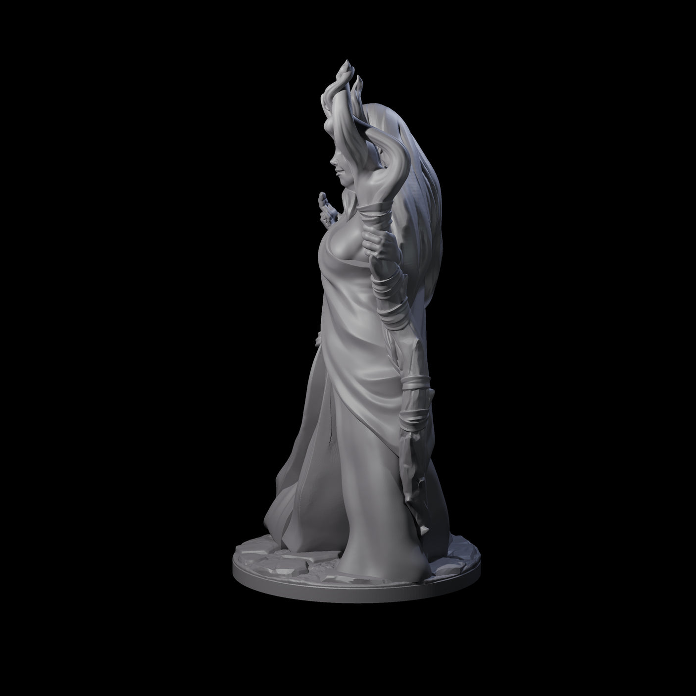 Wooded Elf Mage B Miniature for Dungeons and Dragons, Pathfinder or other TTRPGs